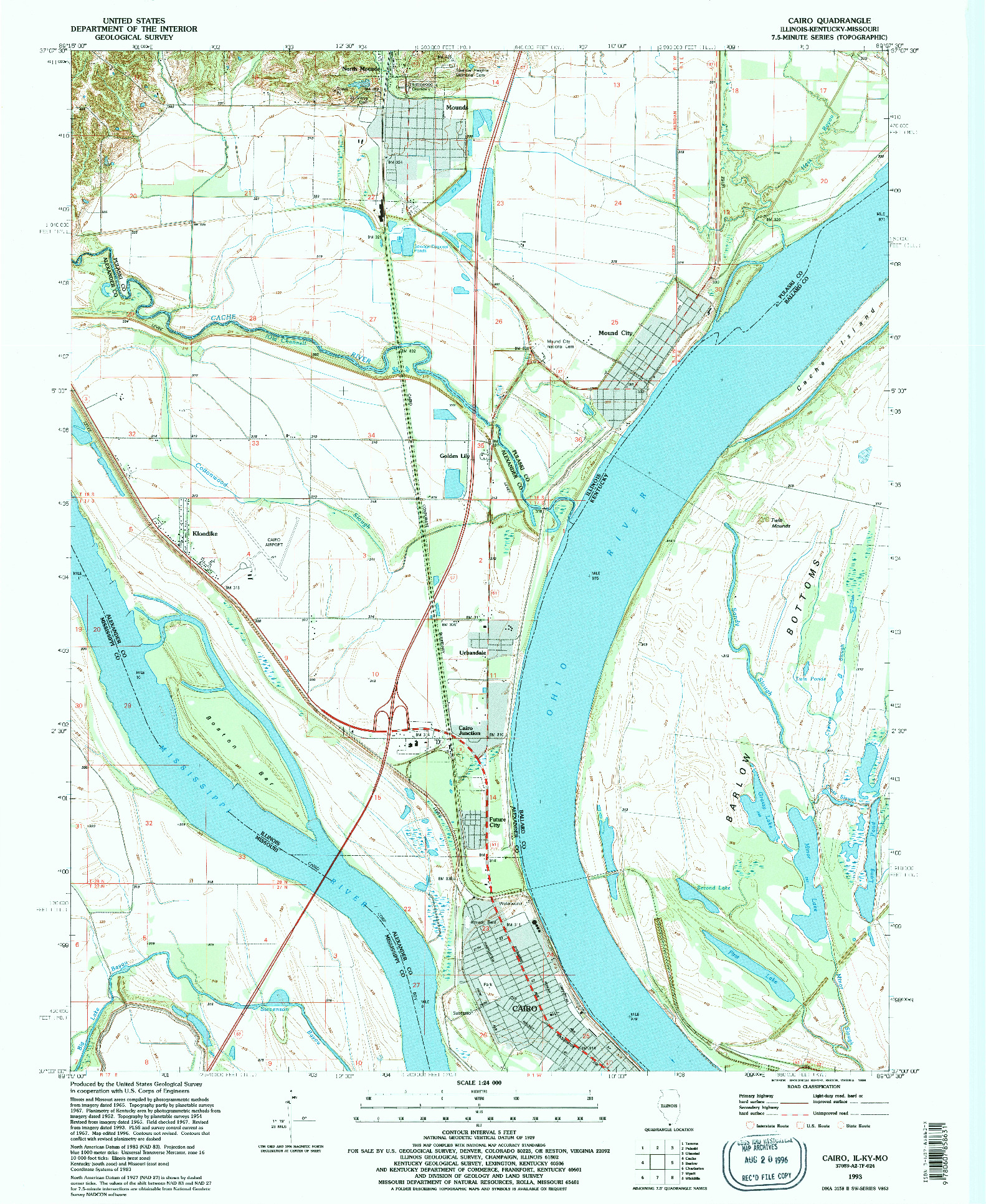 USGS 1:24000-SCALE QUADRANGLE FOR CAIRO, IL 1993