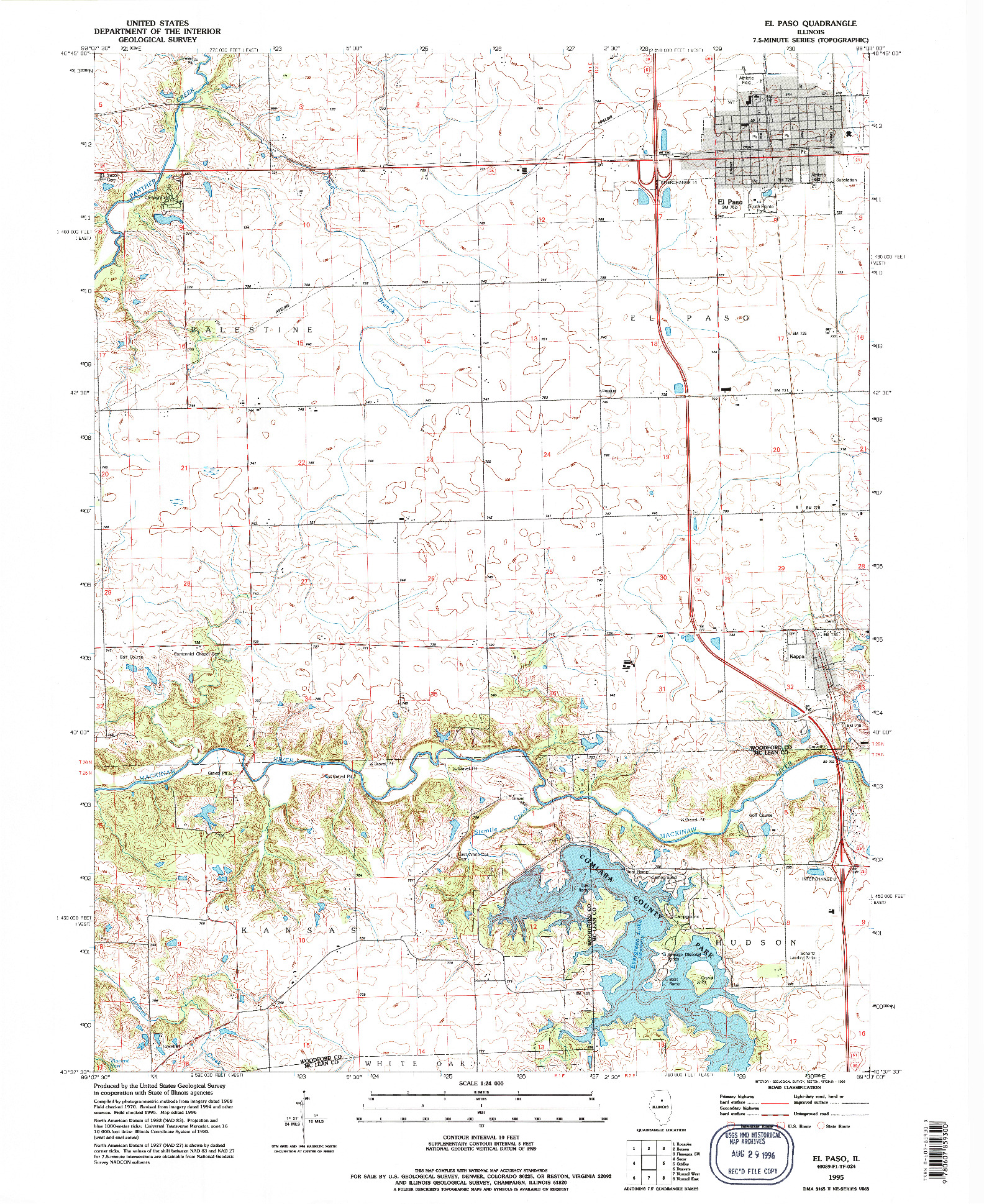 USGS 1:24000-SCALE QUADRANGLE FOR EL PASO, IL 1995