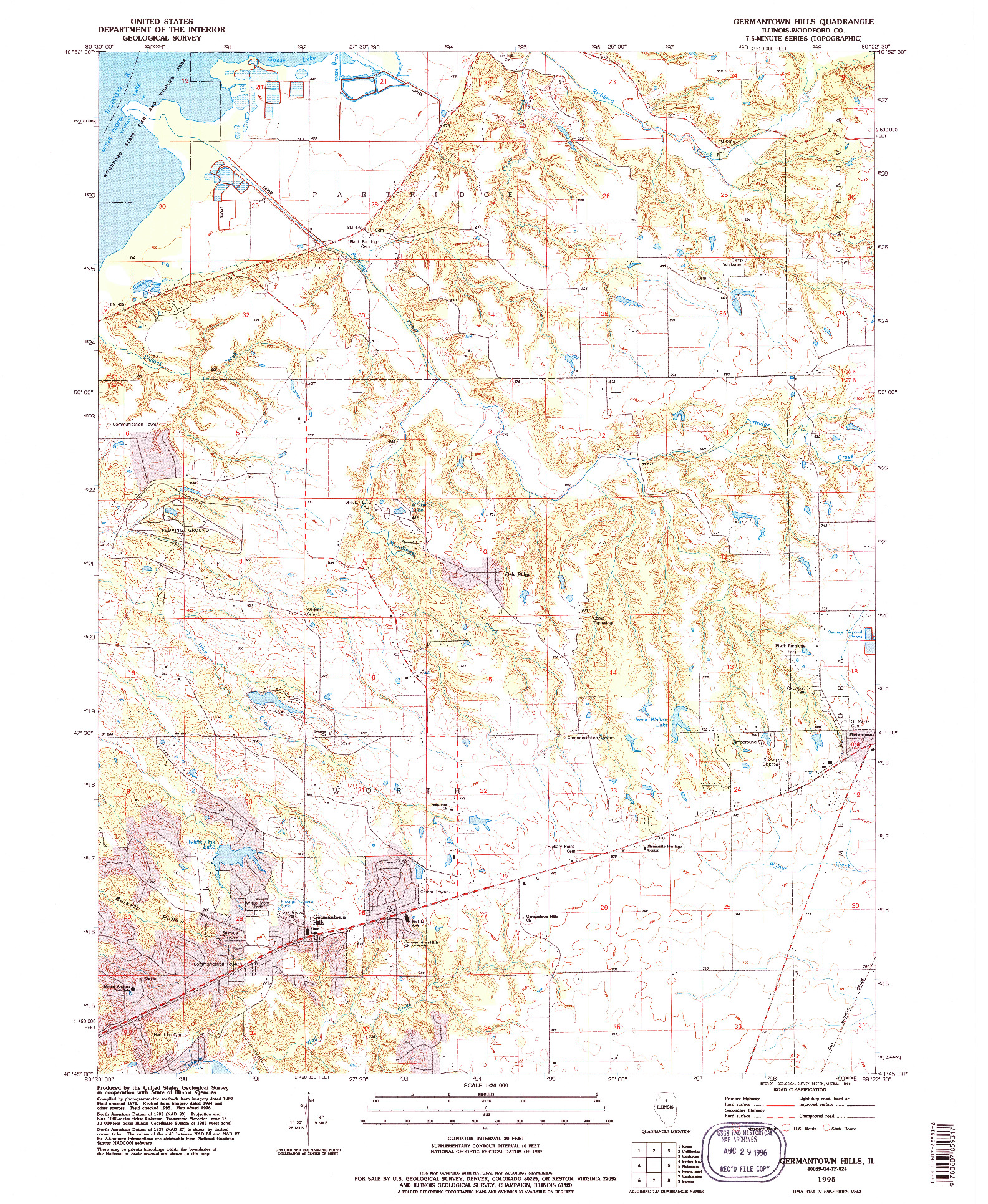 USGS 1:24000-SCALE QUADRANGLE FOR GERMANTOWN HILLS, IL 1995