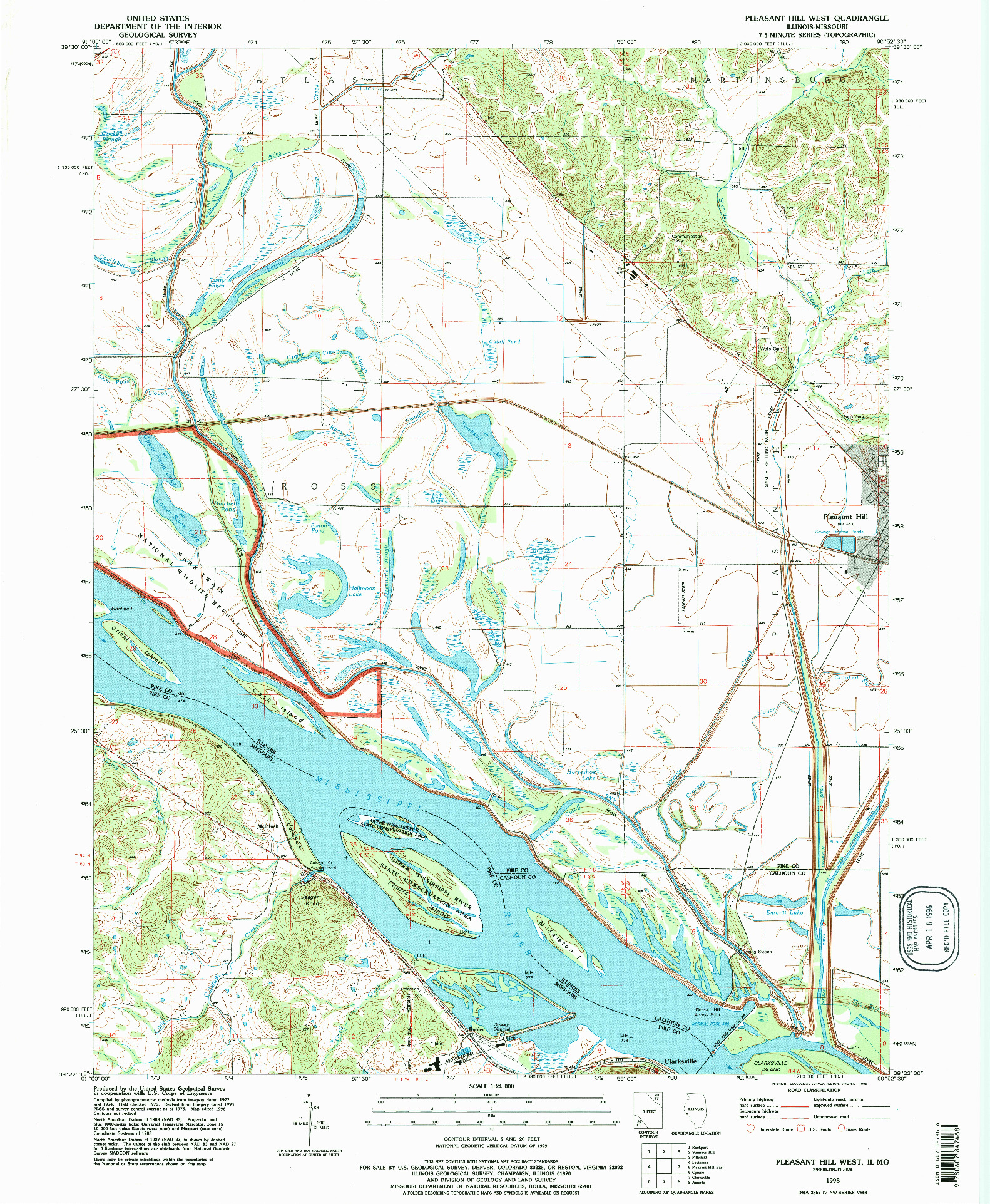 USGS 1:24000-SCALE QUADRANGLE FOR PLEASANT HILL WEST, IL 1993