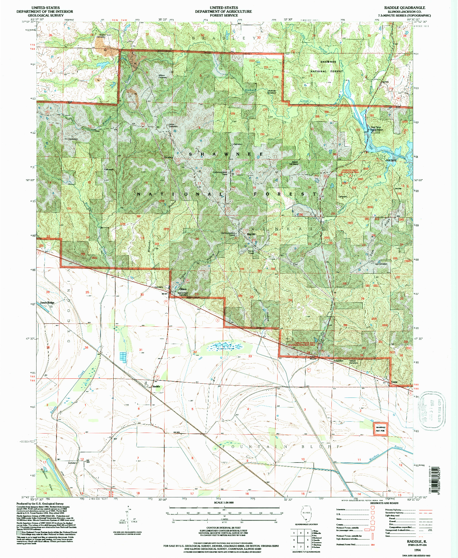 USGS 1:24000-SCALE QUADRANGLE FOR RADDLE, IL 1994