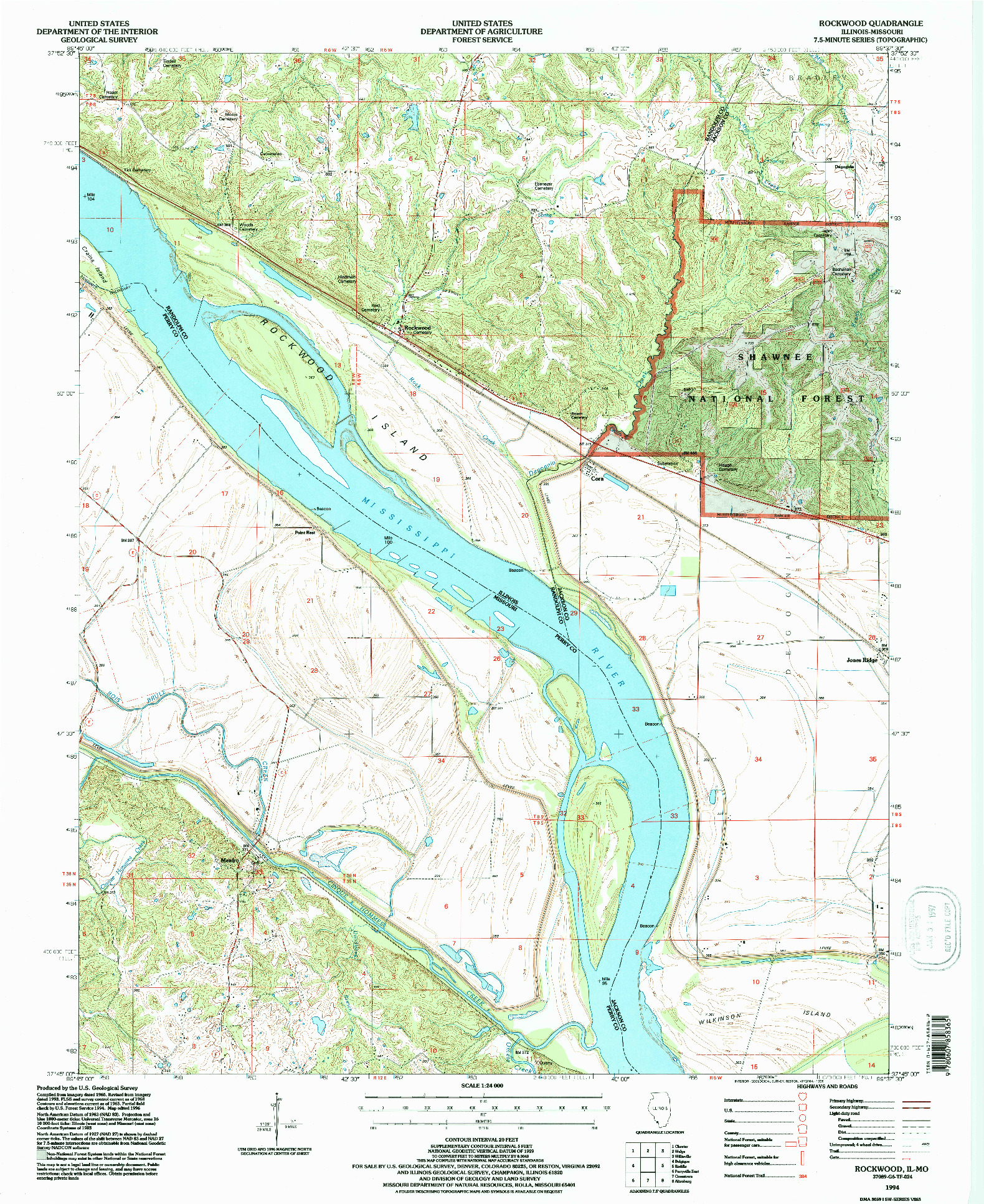 USGS 1:24000-SCALE QUADRANGLE FOR ROCKWOOD, IL 1994