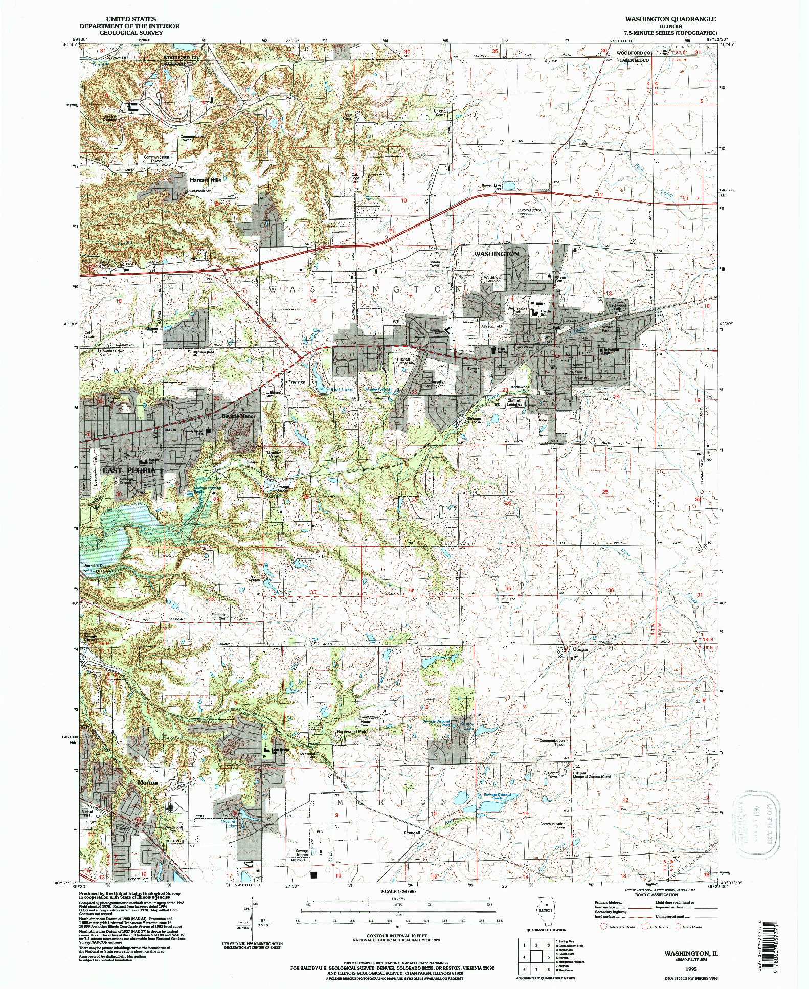 USGS 1:24000-SCALE QUADRANGLE FOR WASHINGTON, IL 1995