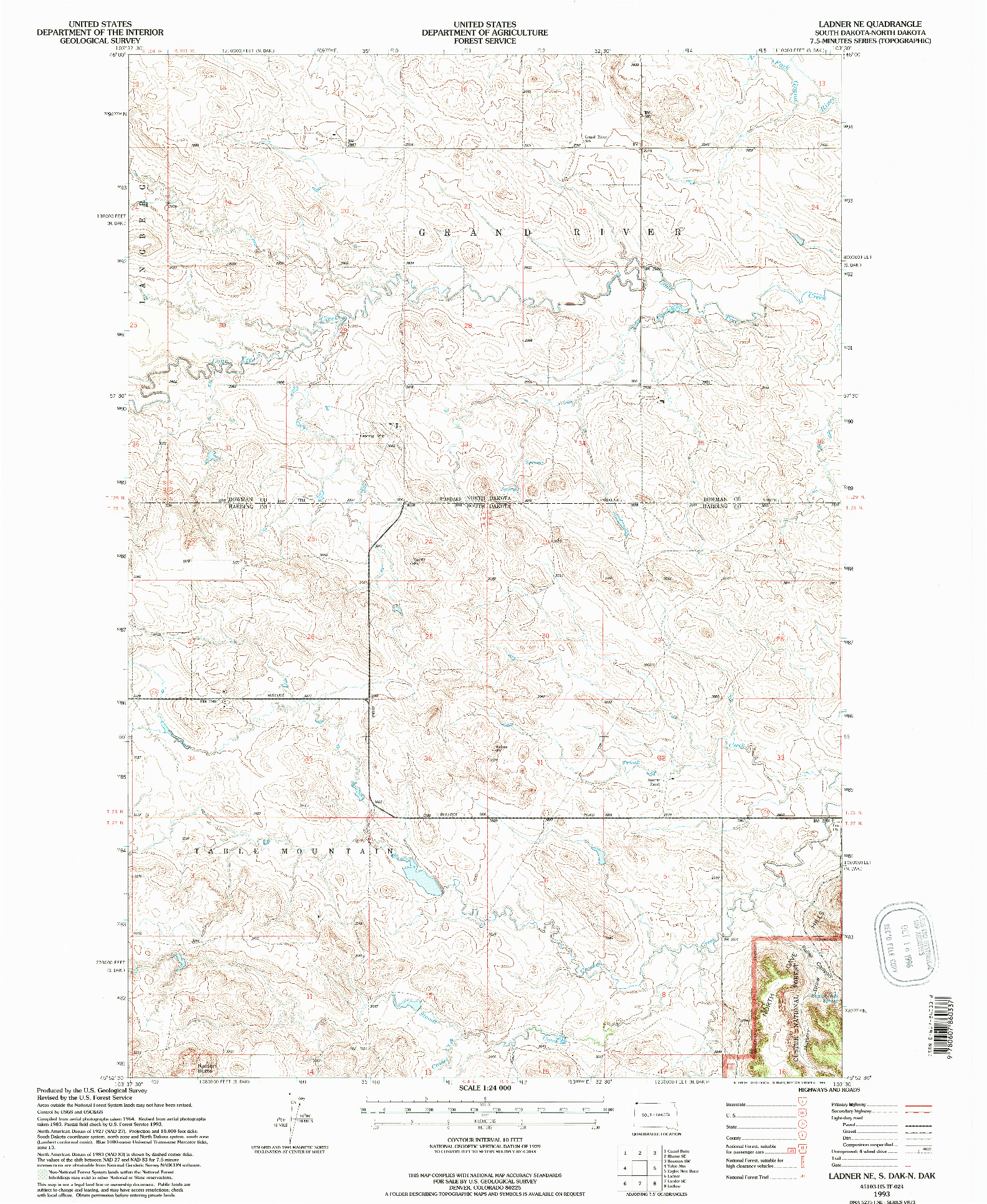 USGS 1:24000-SCALE QUADRANGLE FOR LADNER NE, SD 1993