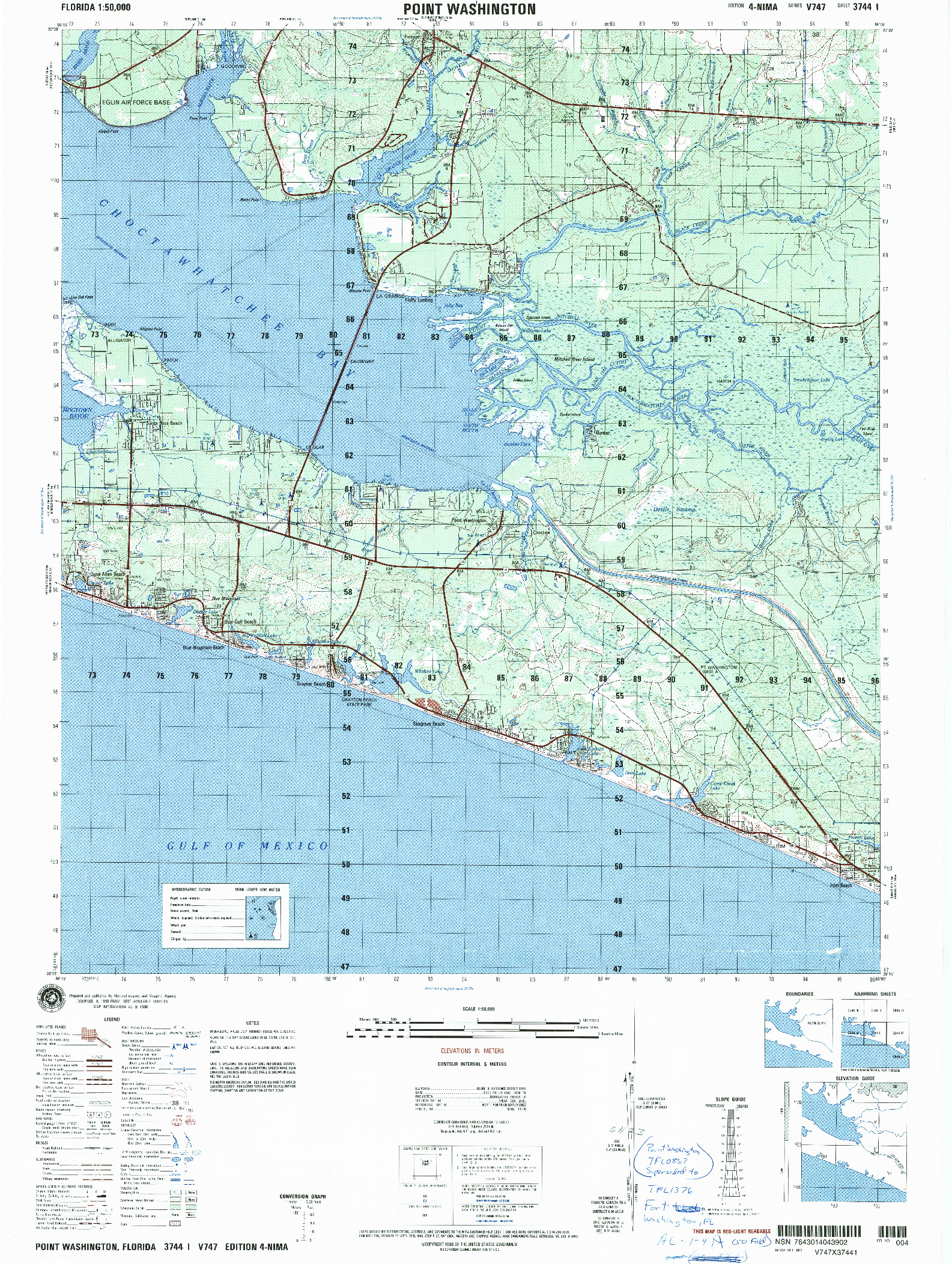 USGS 1:50000-SCALE QUADRANGLE FOR POINT WASHINGTON, FL 1996