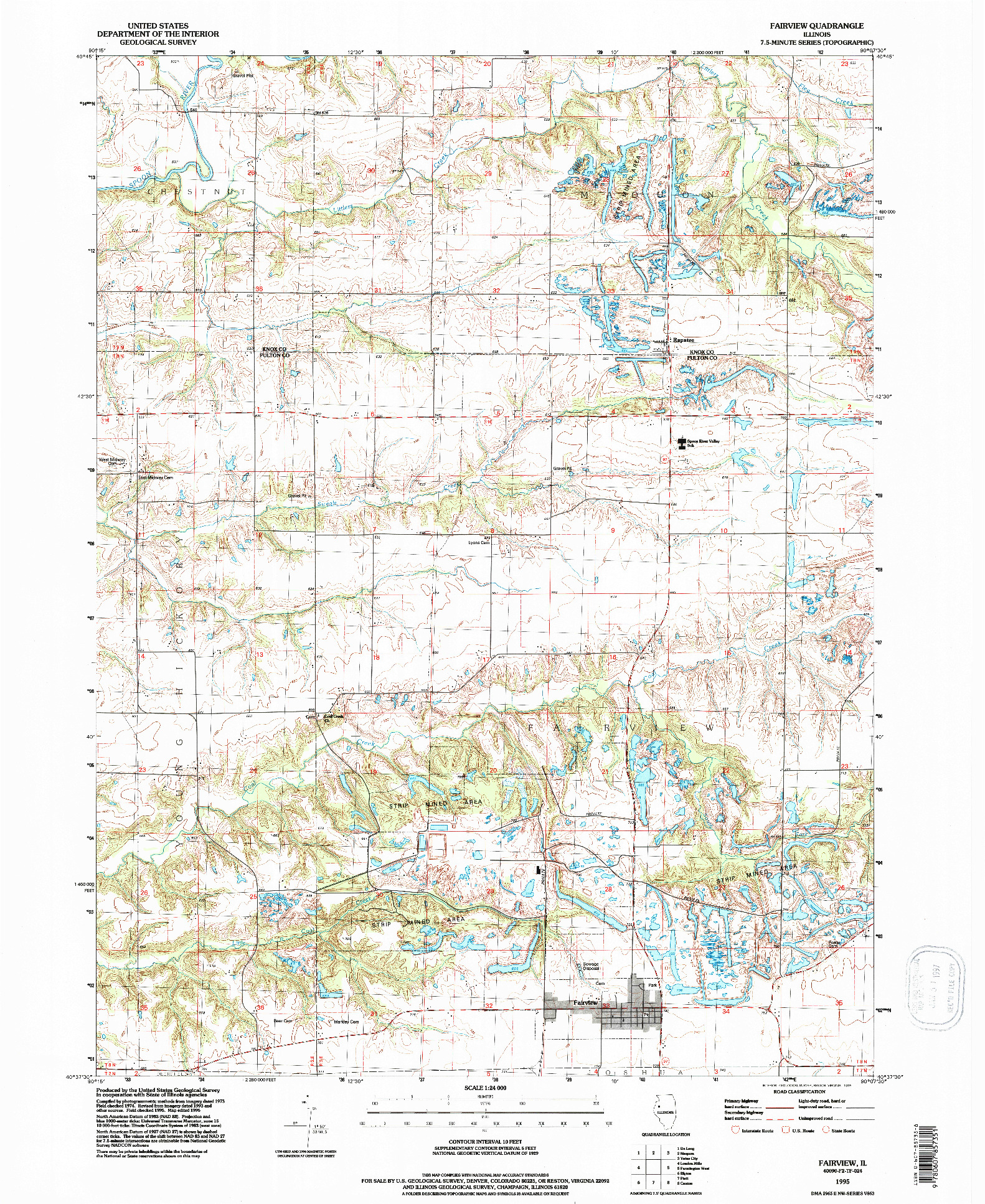 USGS 1:24000-SCALE QUADRANGLE FOR FAIRVIEW, IL 1995