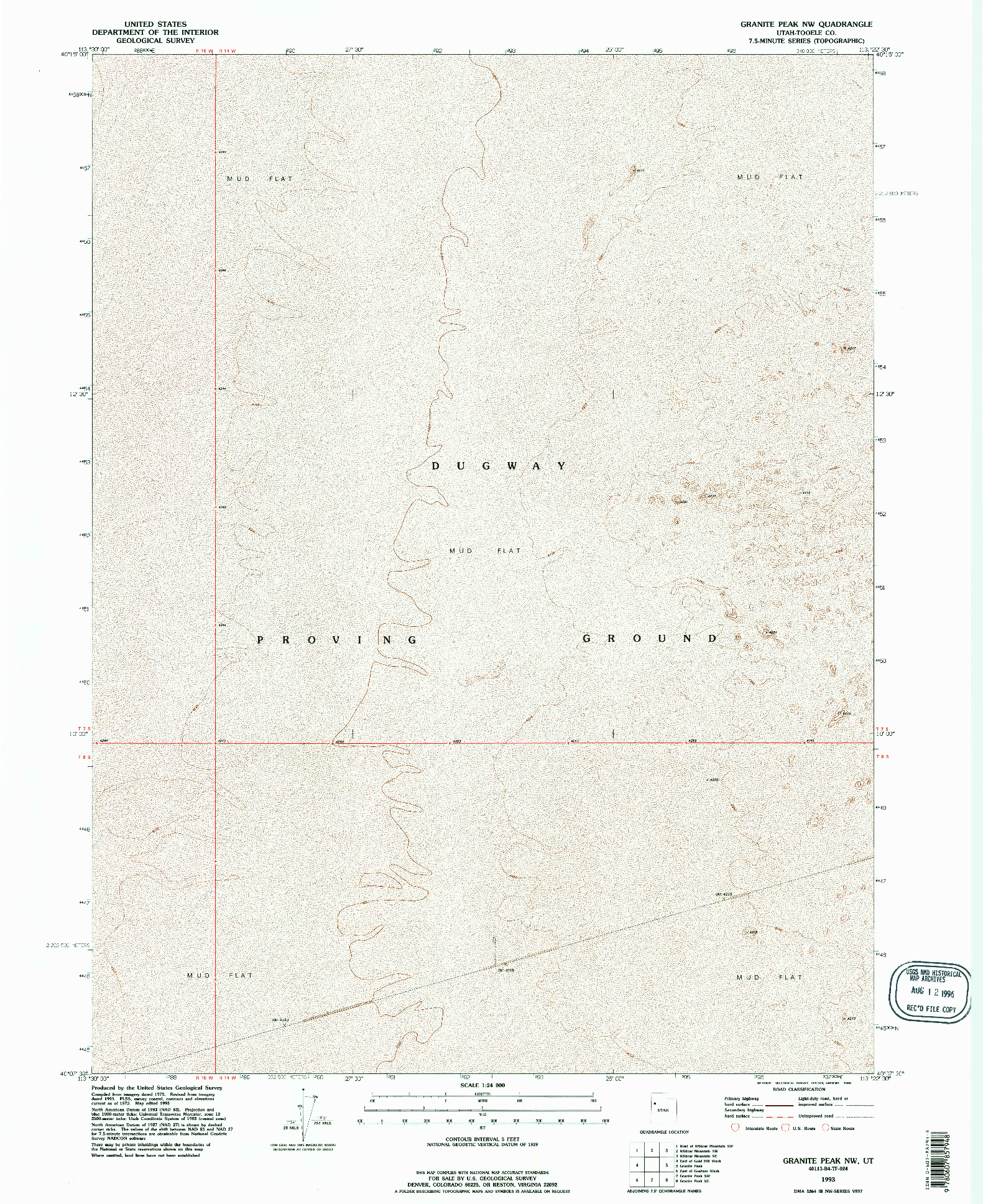 USGS 1:24000-SCALE QUADRANGLE FOR GRANITE PEAK NW, UT 1993