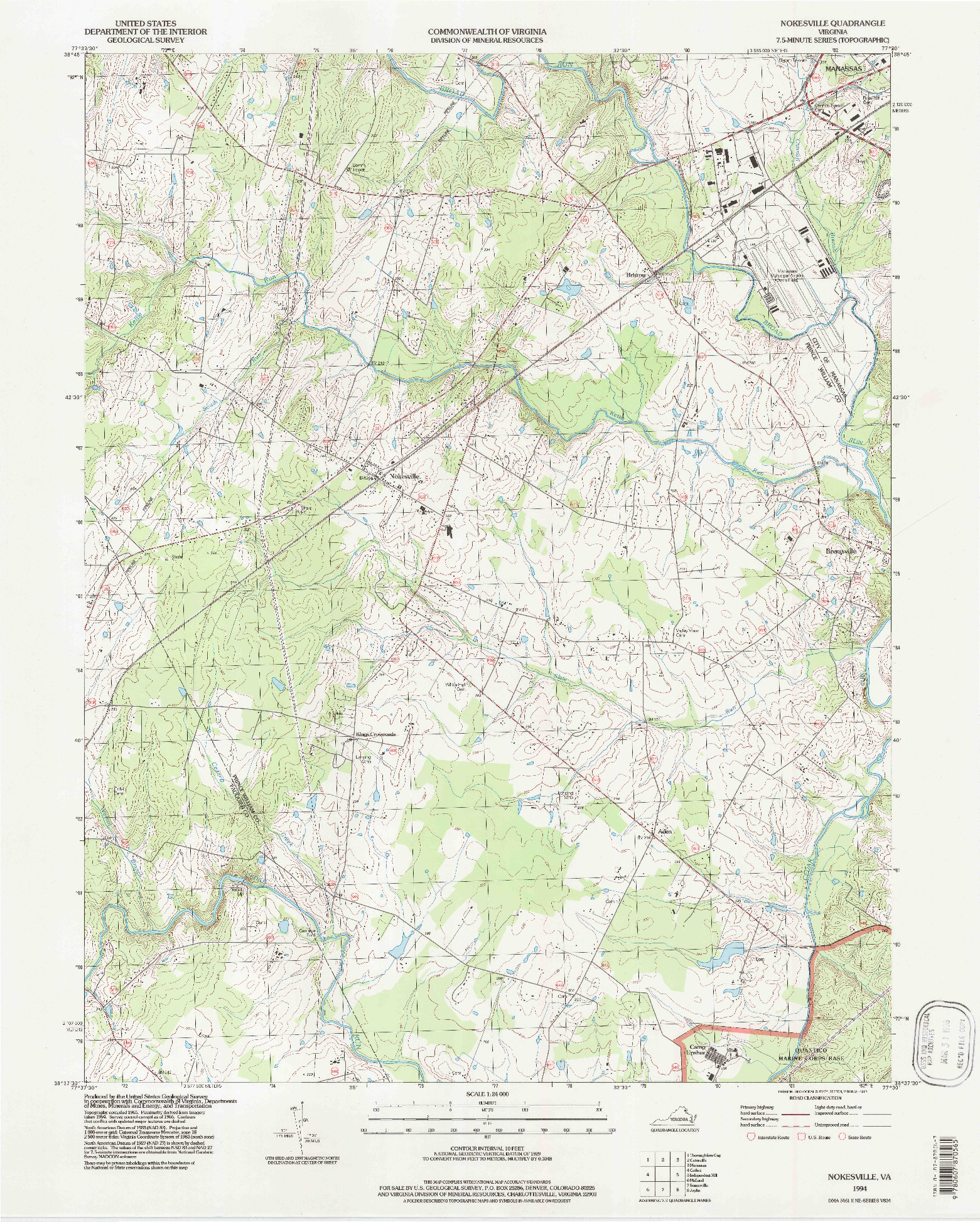USGS 1:24000-SCALE QUADRANGLE FOR NOKESVILLE, VA 1994