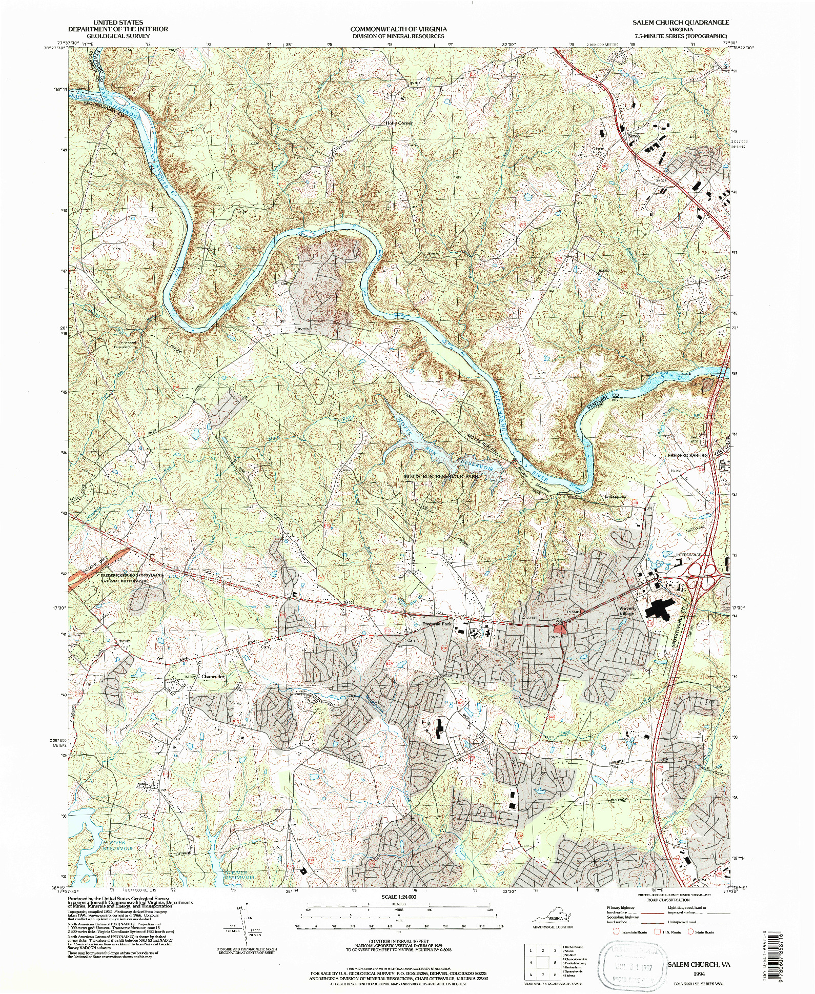 USGS 1:24000-SCALE QUADRANGLE FOR SALEM CHURCH, VA 1994