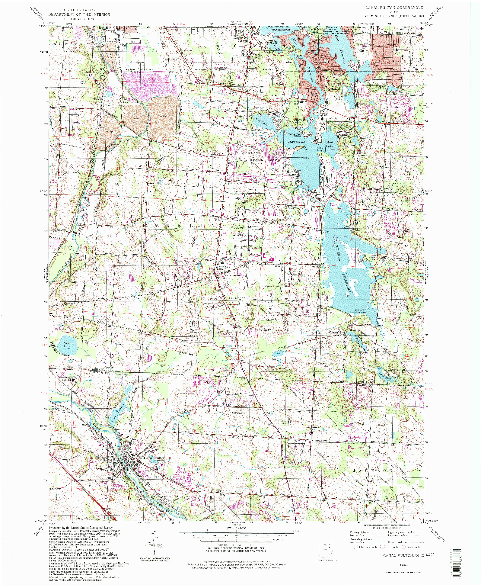 USGS 1:24000-SCALE QUADRANGLE FOR CANAL FULTON, OH 1994