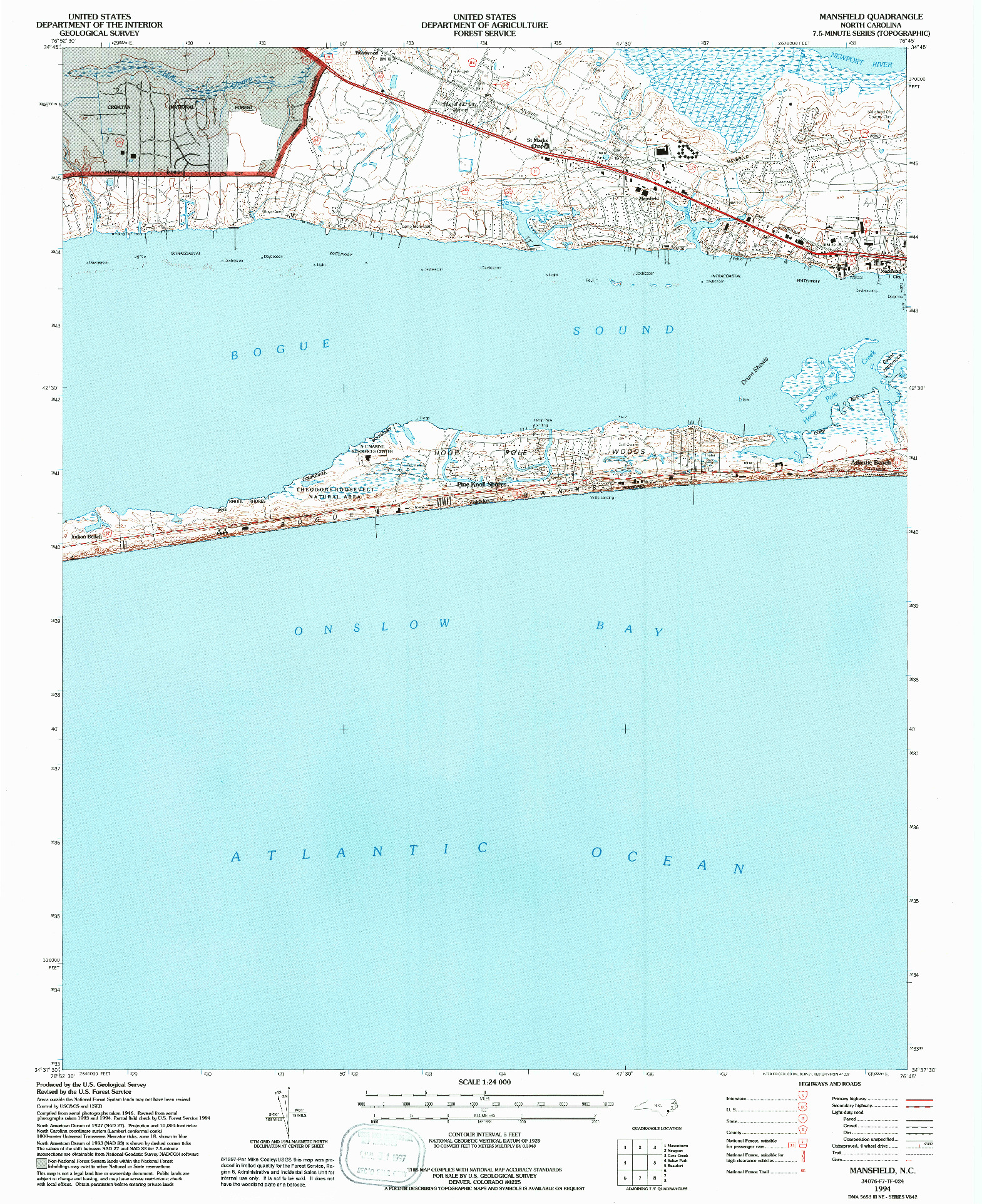 USGS 1:24000-SCALE QUADRANGLE FOR MANSFIELD, NC 1994