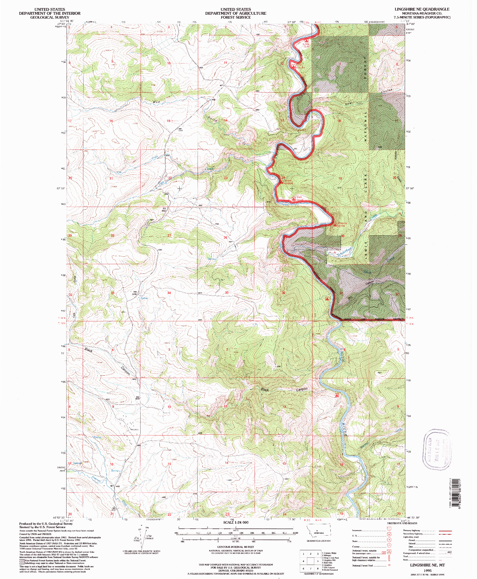 USGS 1:24000-SCALE QUADRANGLE FOR LINGSHIRE NE, MT 1995