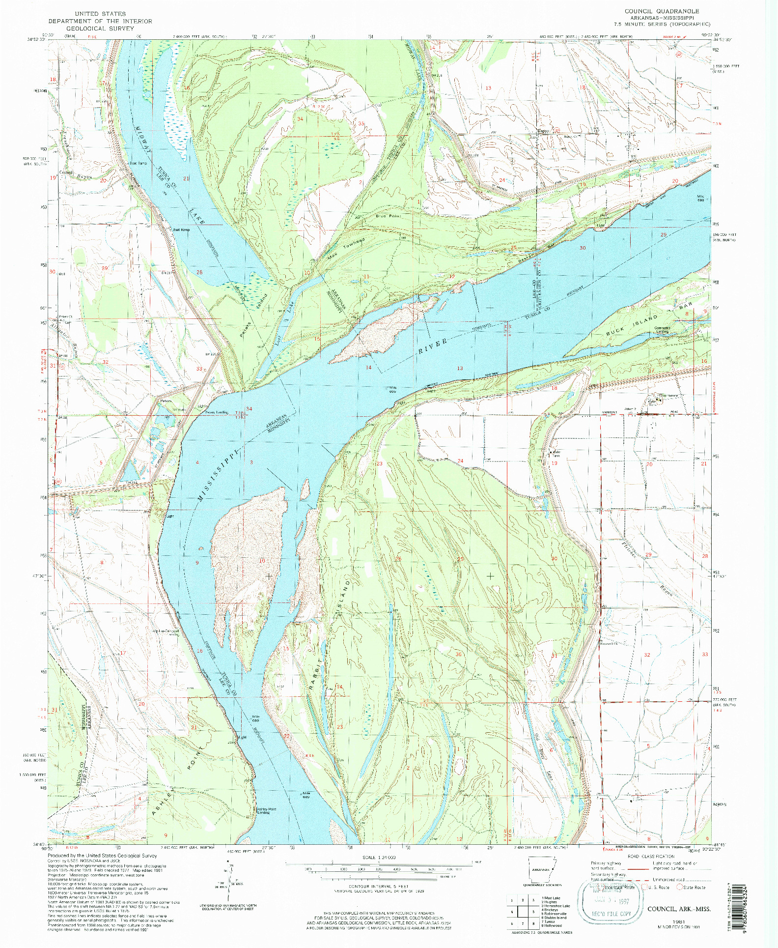 USGS 1:24000-SCALE QUADRANGLE FOR COUNCIL, AR 1981