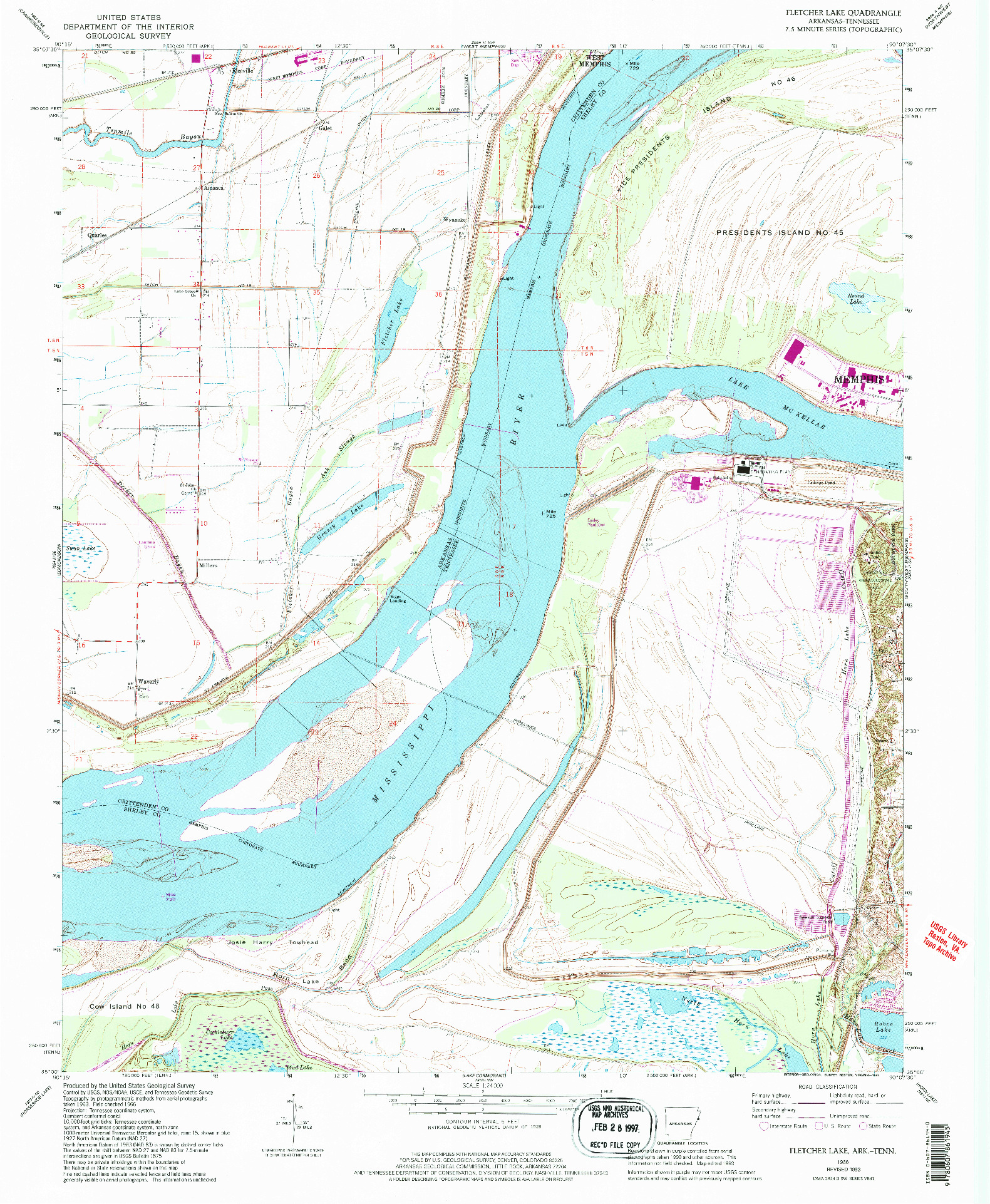 USGS 1:24000-SCALE QUADRANGLE FOR FLETCHER LAKE, AR 1966