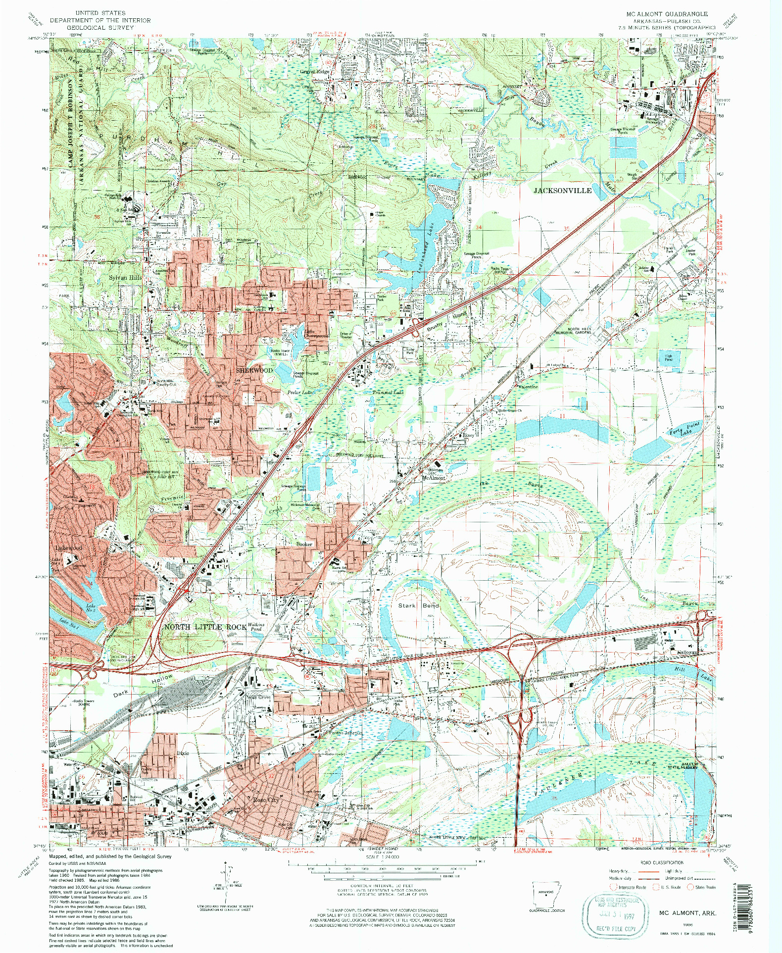 USGS 1:24000-SCALE QUADRANGLE FOR MC ALMONT, AR 1986