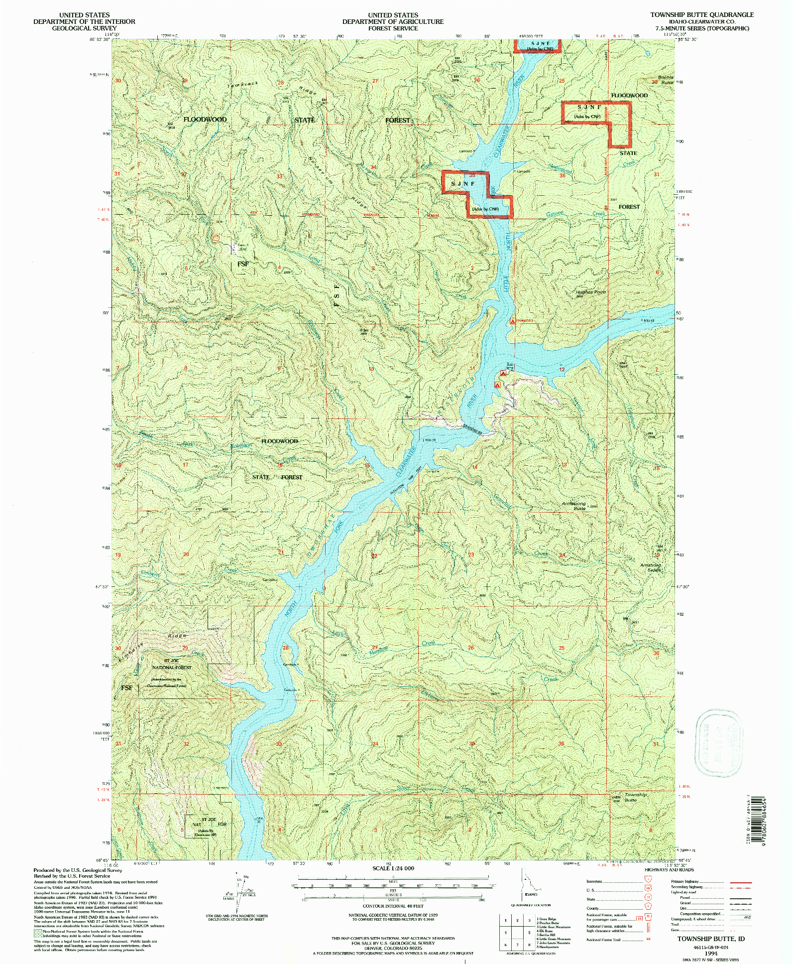 USGS 1:24000-SCALE QUADRANGLE FOR TOWNSHIP BUTTE, ID 1994