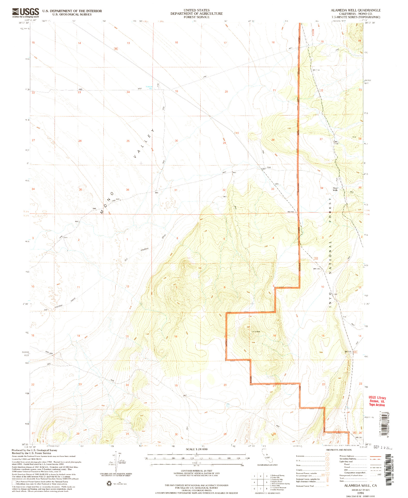 USGS 1:24000-SCALE QUADRANGLE FOR ALAMEDA WELL, CA 1994
