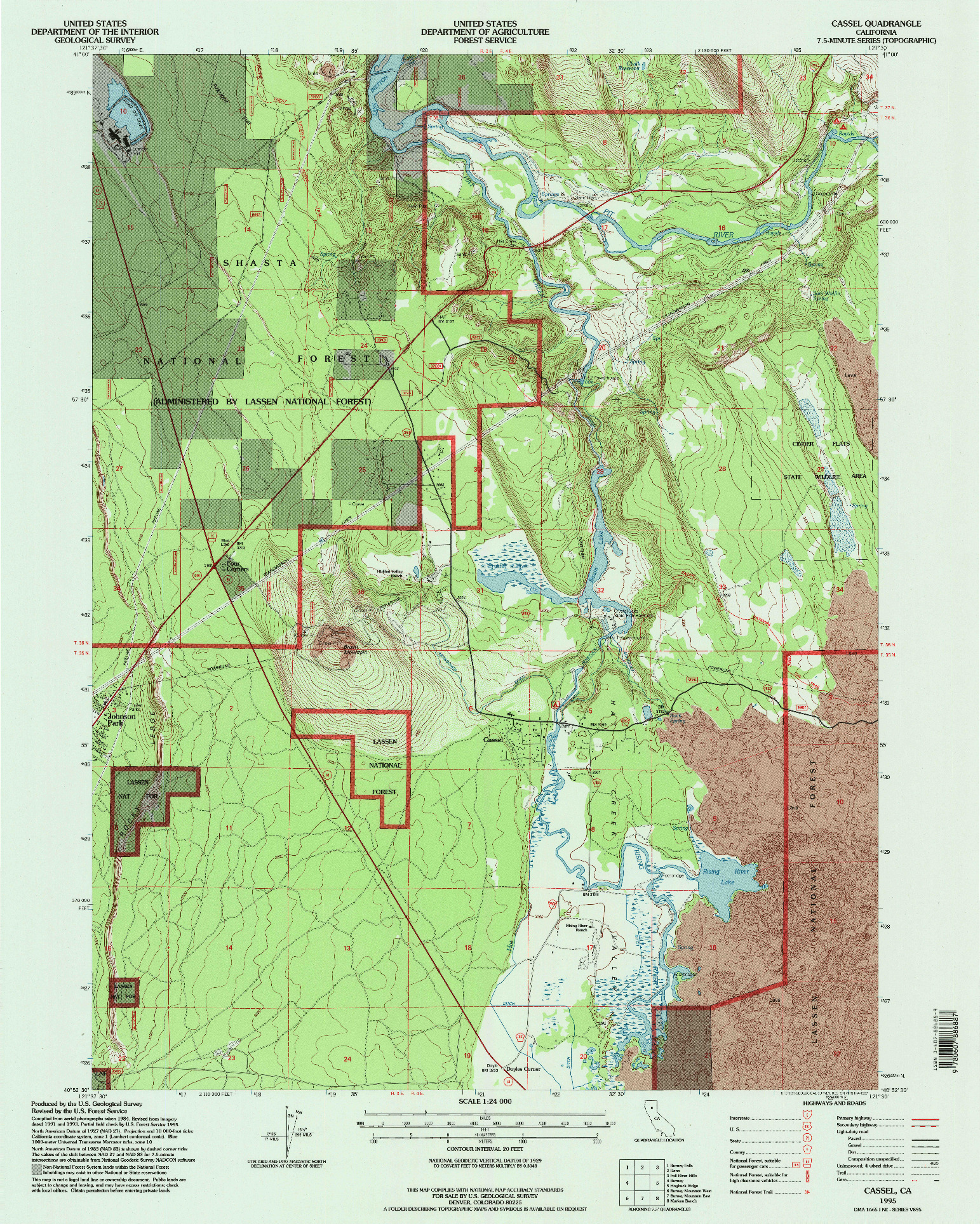 USGS 1:24000-SCALE QUADRANGLE FOR CASSEL, CA 1995