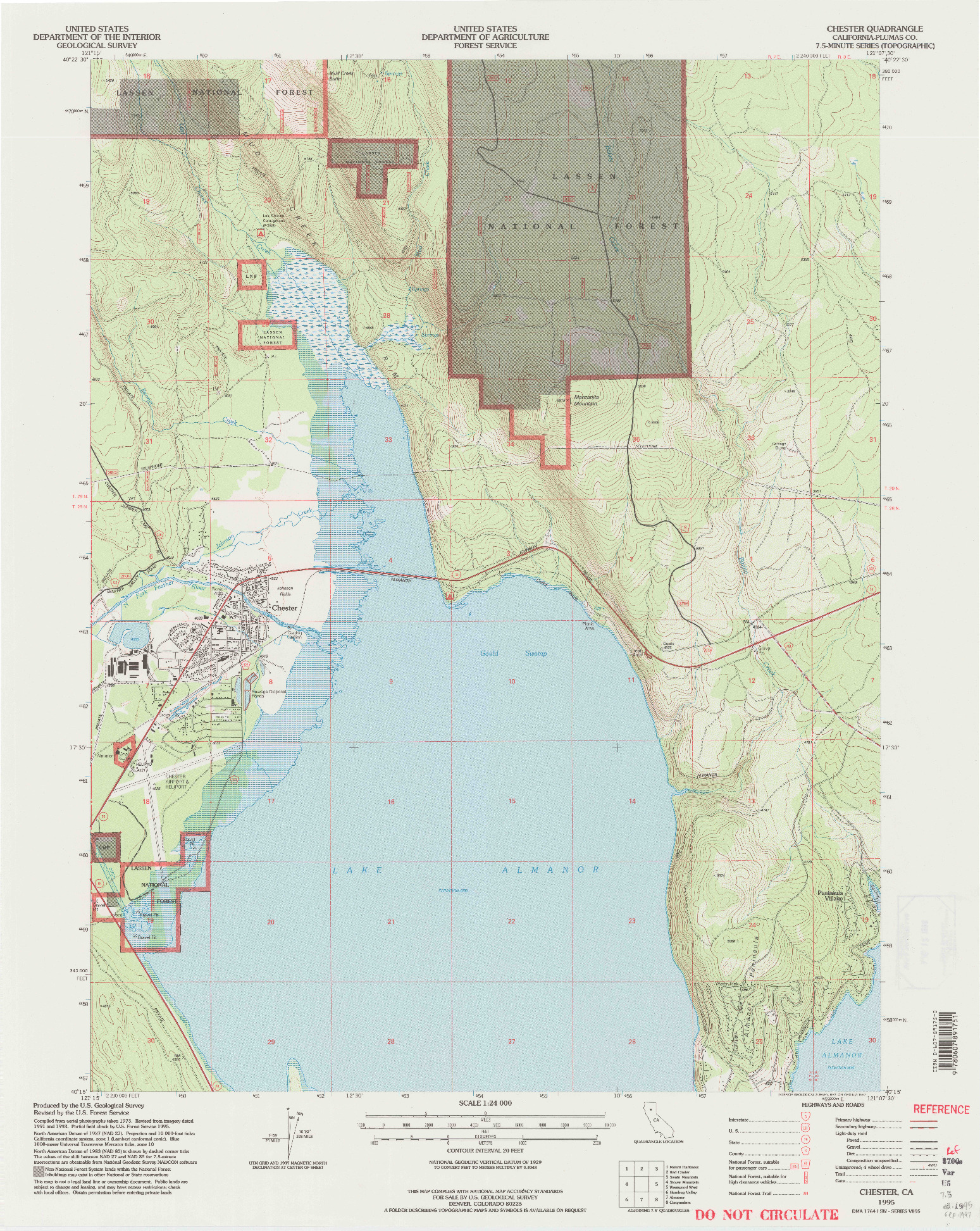 USGS 1:24000-SCALE QUADRANGLE FOR CHESTER, CA 1995