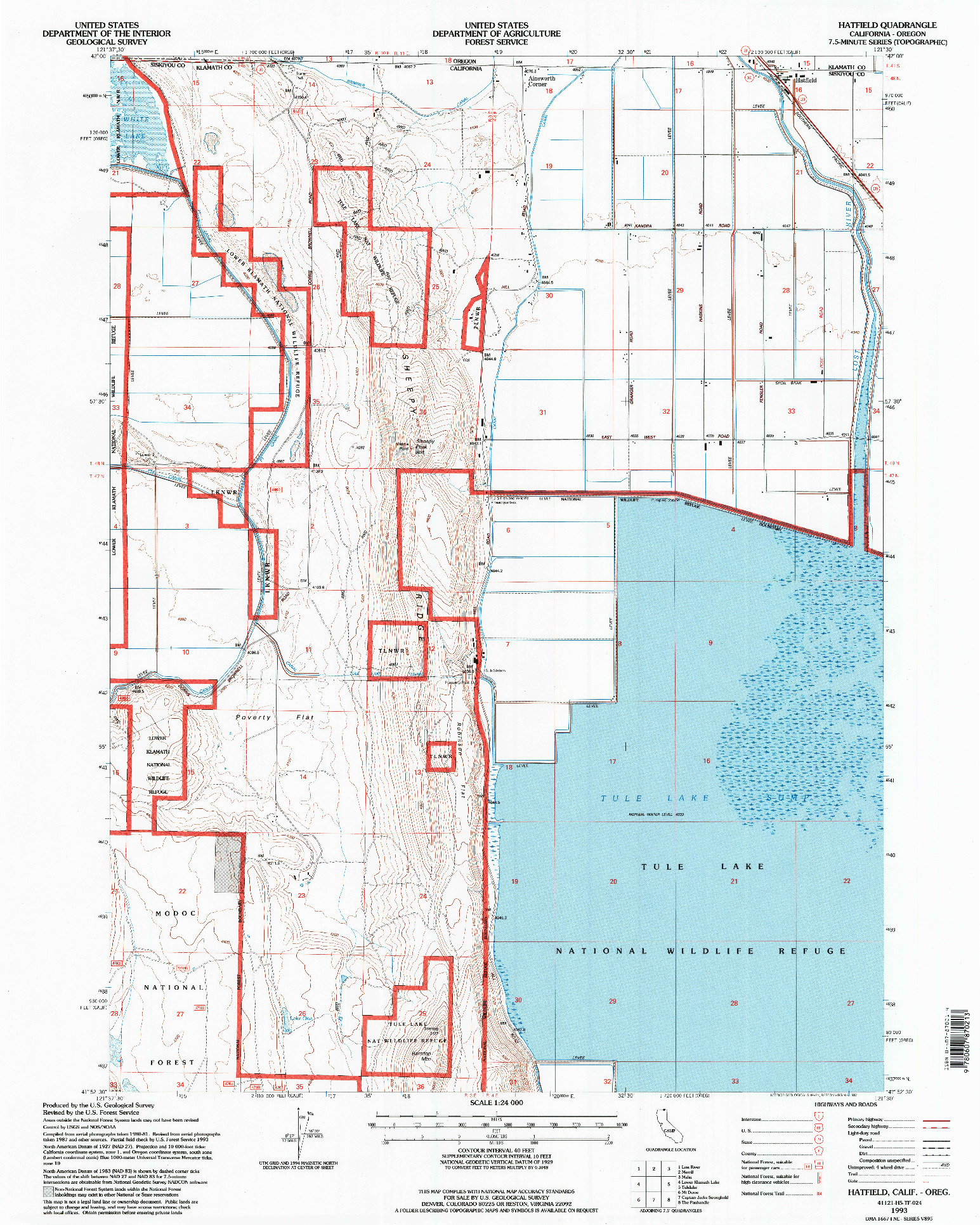 USGS 1:24000-SCALE QUADRANGLE FOR HATFIELD, CA 1993