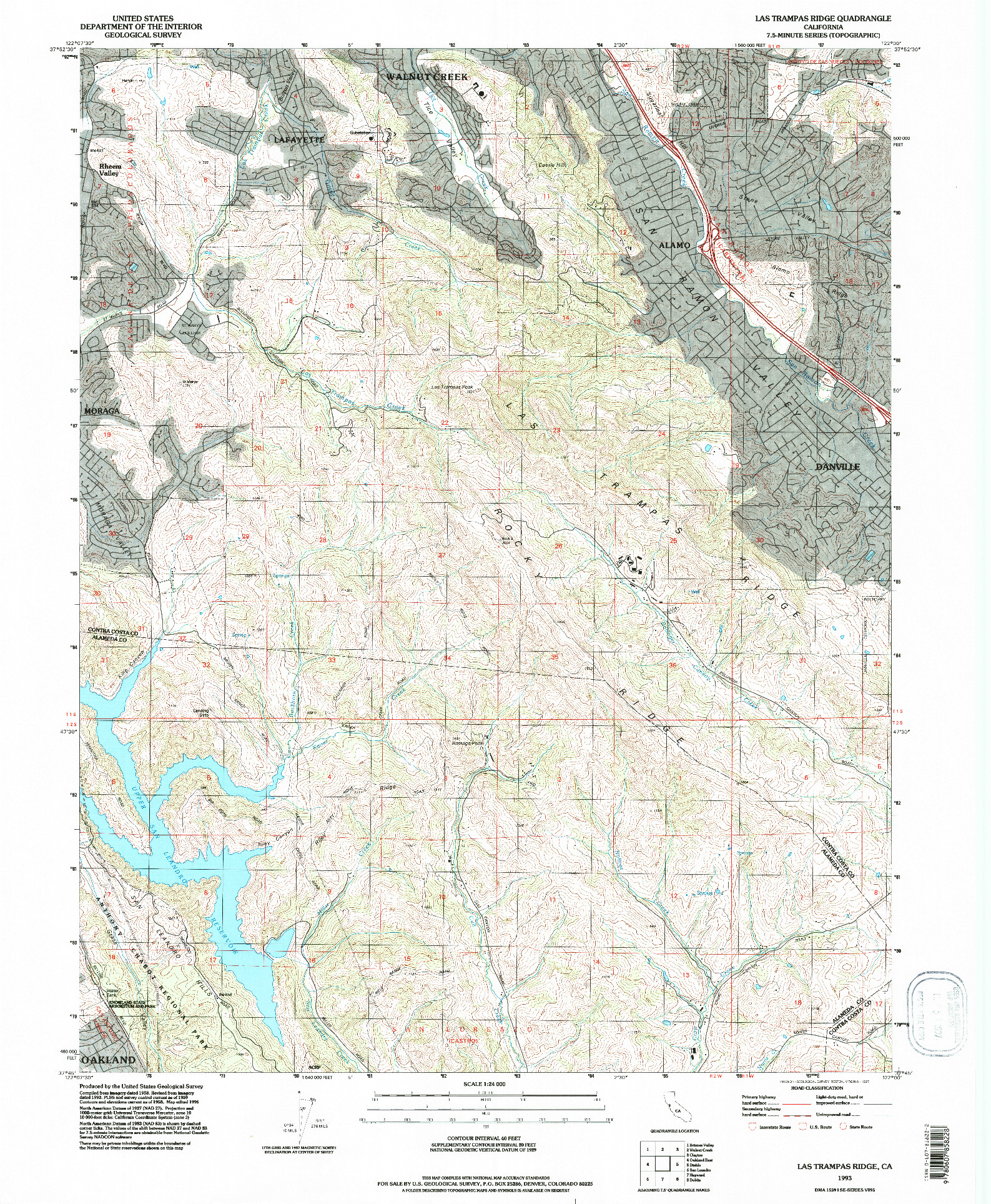 USGS 1:24000-SCALE QUADRANGLE FOR LAS TRAMPAS RIDGE, CA 1993