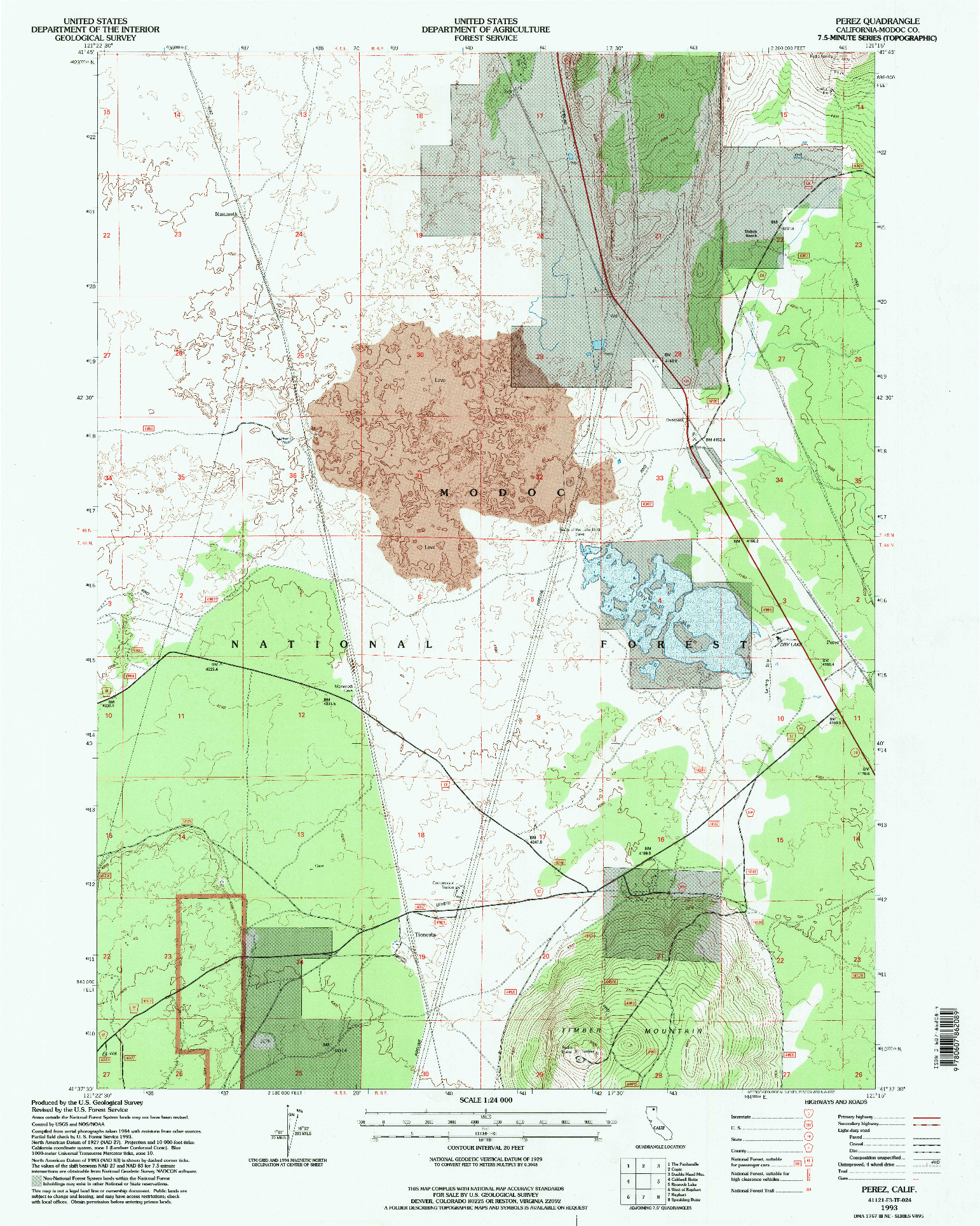 USGS 1:24000-SCALE QUADRANGLE FOR PEREZ, CA 1993