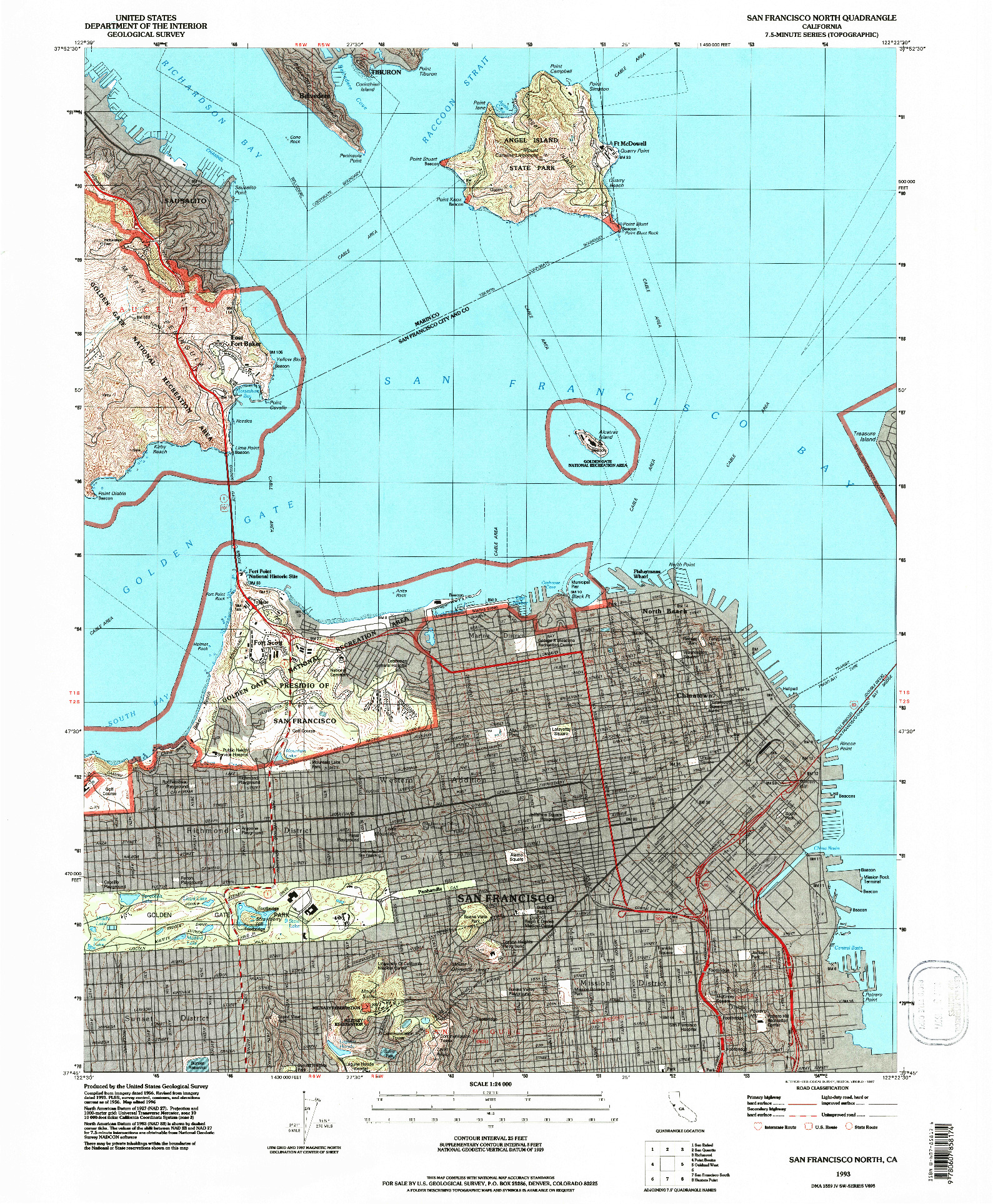 USGS 1:24000-SCALE QUADRANGLE FOR SAN FRANCISCO NORTH, CA 1993