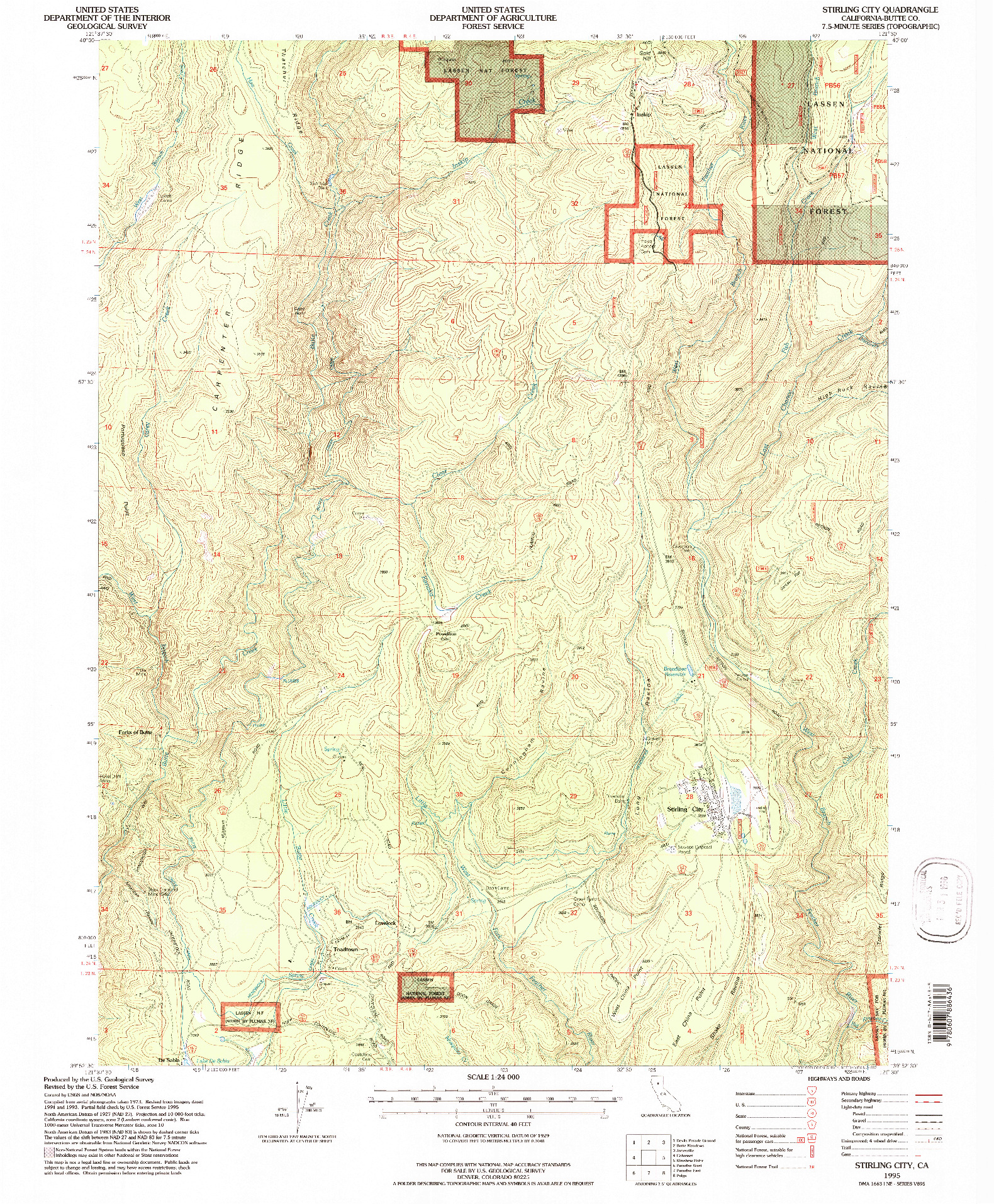 USGS 1:24000-SCALE QUADRANGLE FOR STIRLING CITY, CA 1995