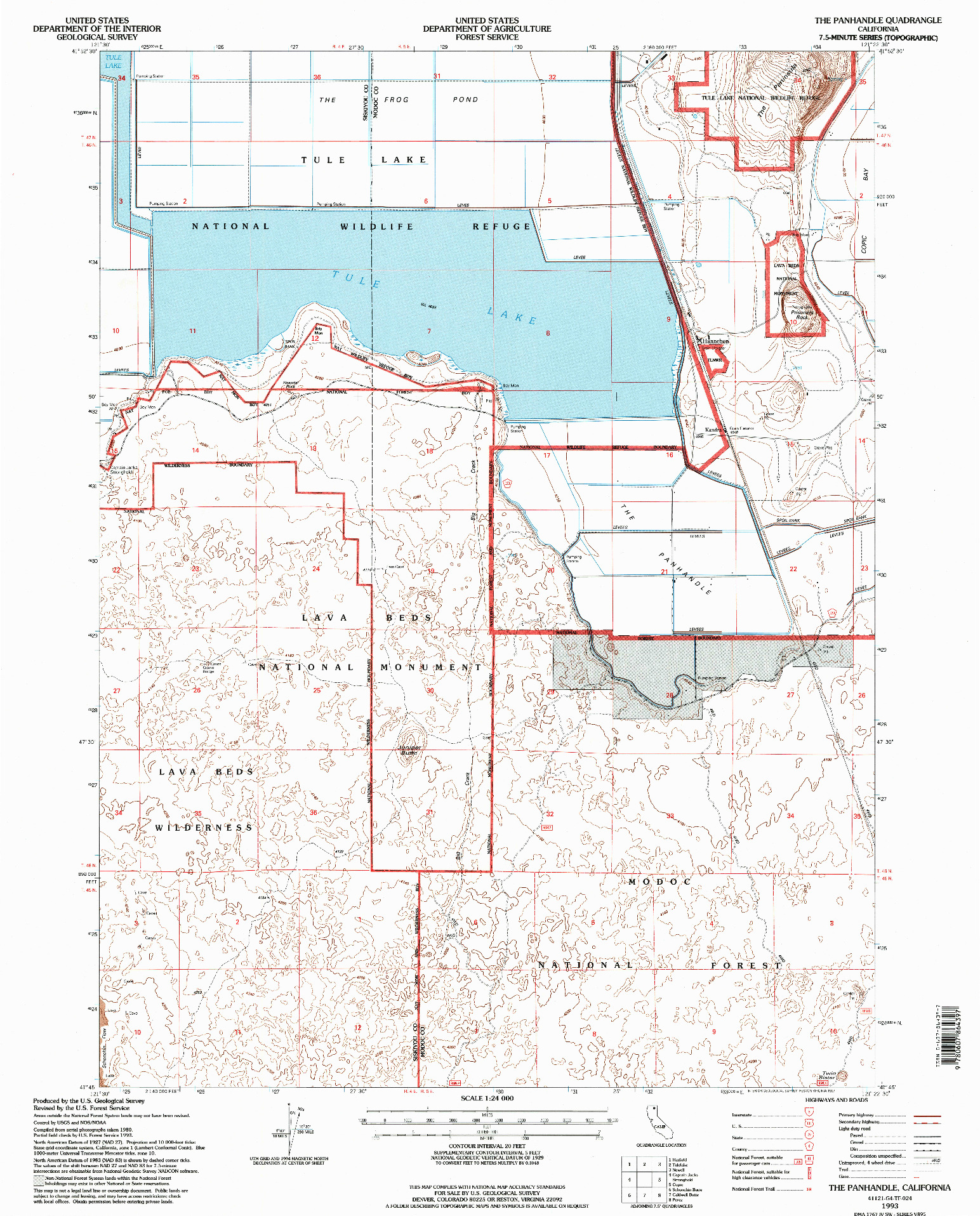 USGS 1:24000-SCALE QUADRANGLE FOR THE PANHANDLE, CA 1993