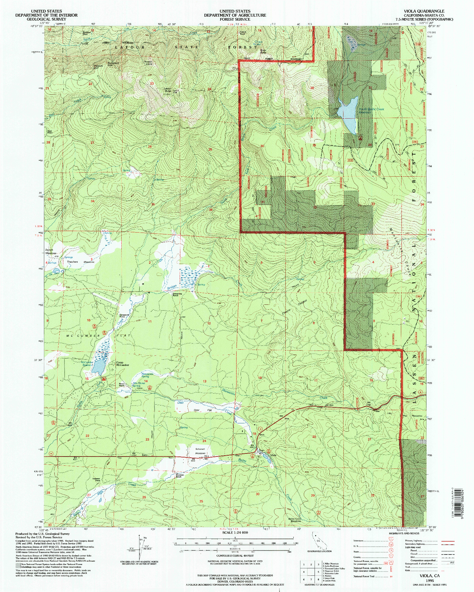 USGS 1:24000-SCALE QUADRANGLE FOR VIOLA, CA 1995