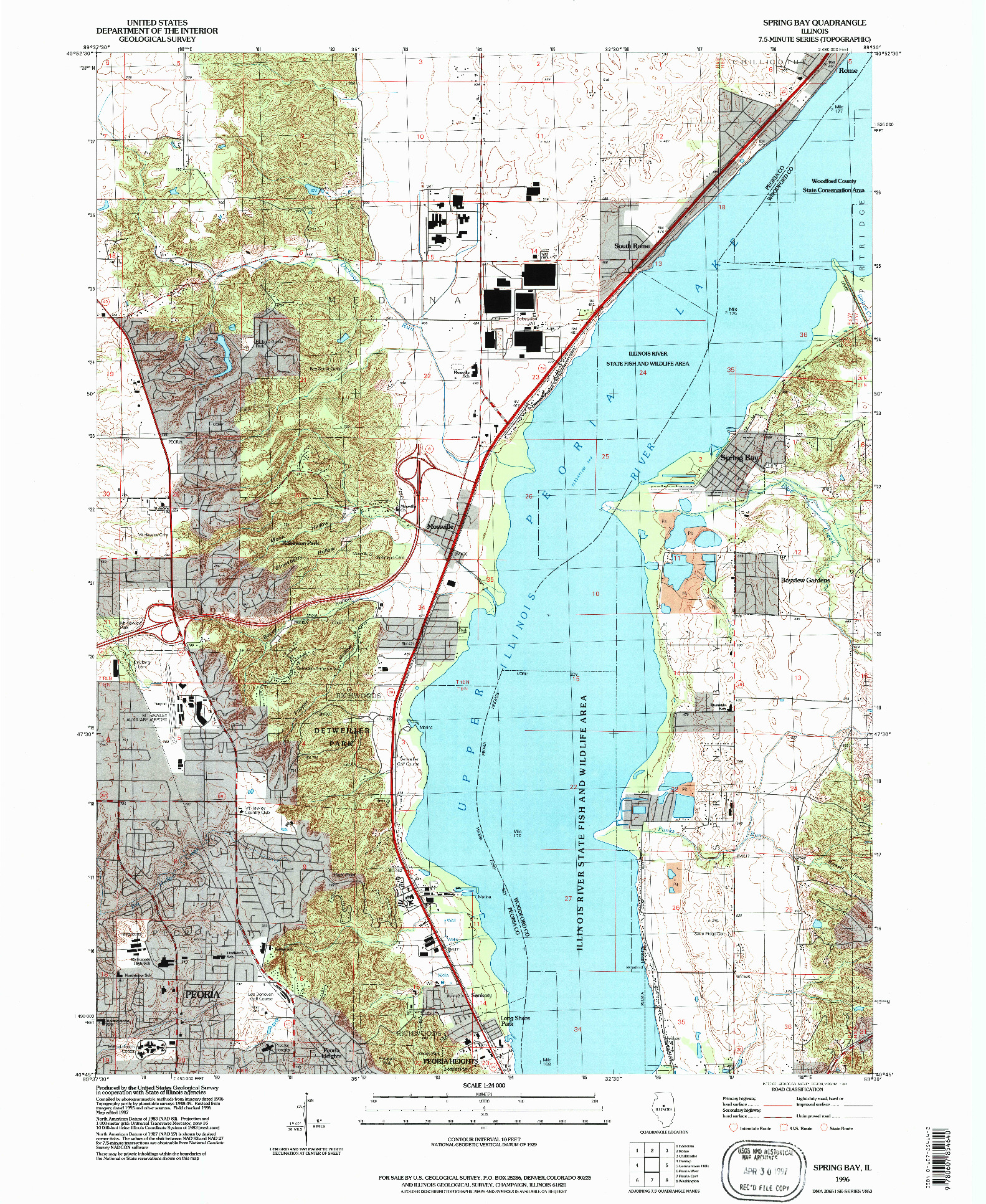 USGS 1:24000-SCALE QUADRANGLE FOR SPRING BAY, IL 1996