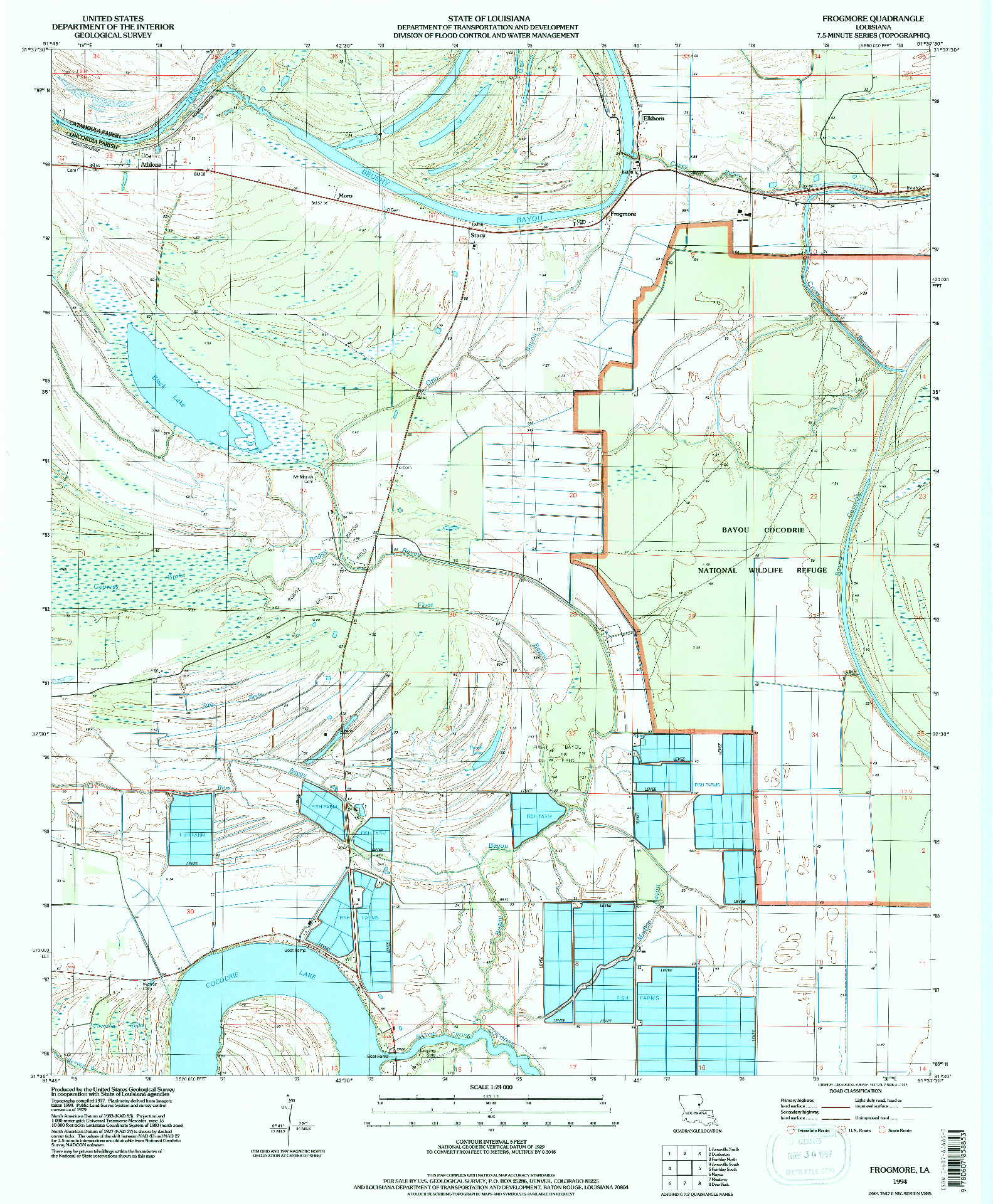 USGS 1:24000-SCALE QUADRANGLE FOR FROGMORE, LA 1994