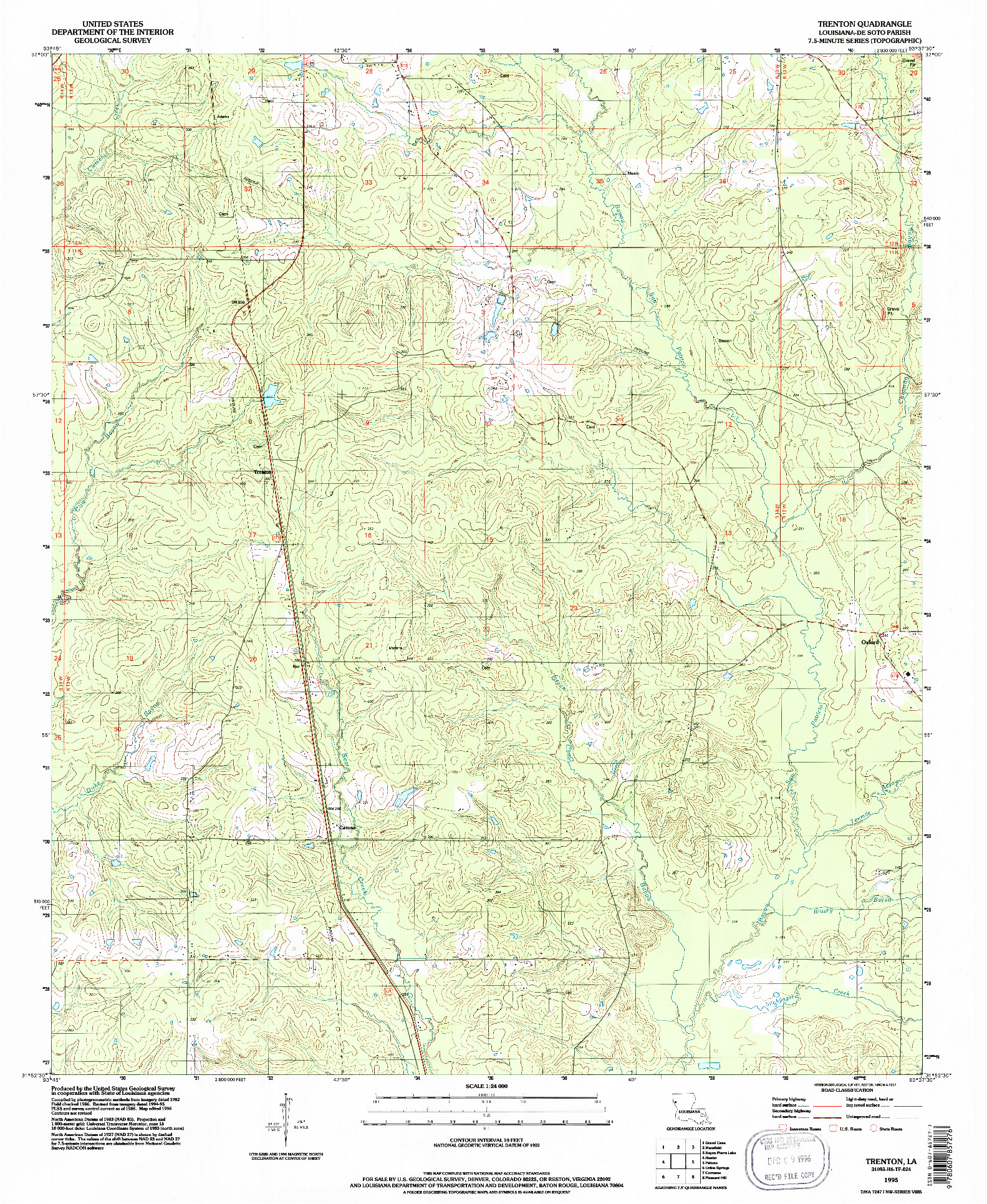 USGS 1:24000-SCALE QUADRANGLE FOR TRENTON, LA 1995