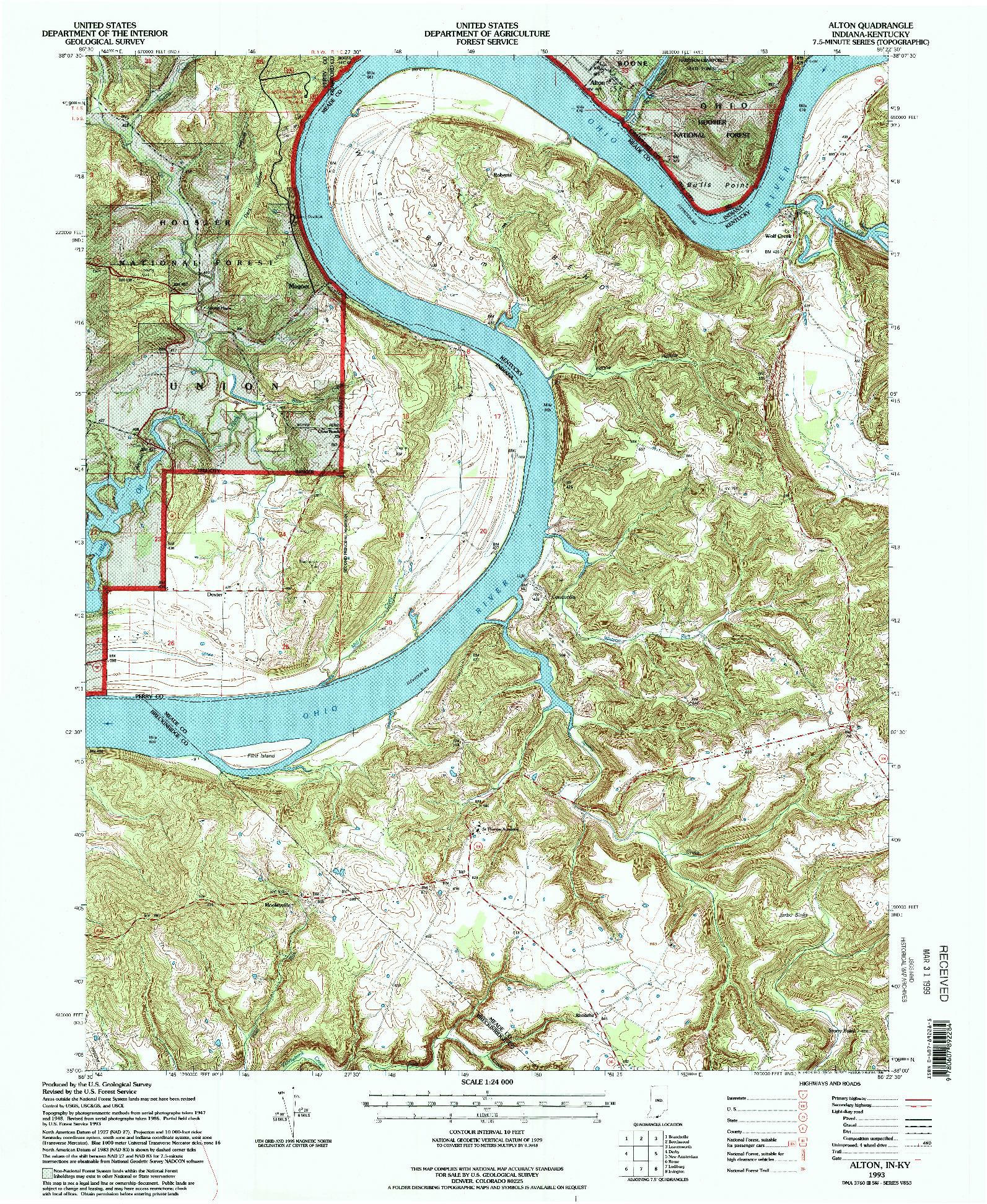 USGS 1:24000-SCALE QUADRANGLE FOR ALTON, IN 1993