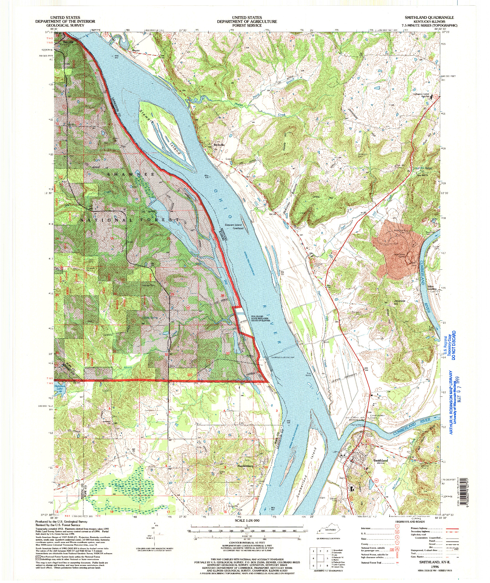 USGS 1:24000-SCALE QUADRANGLE FOR SMITHLAND, KY 1996