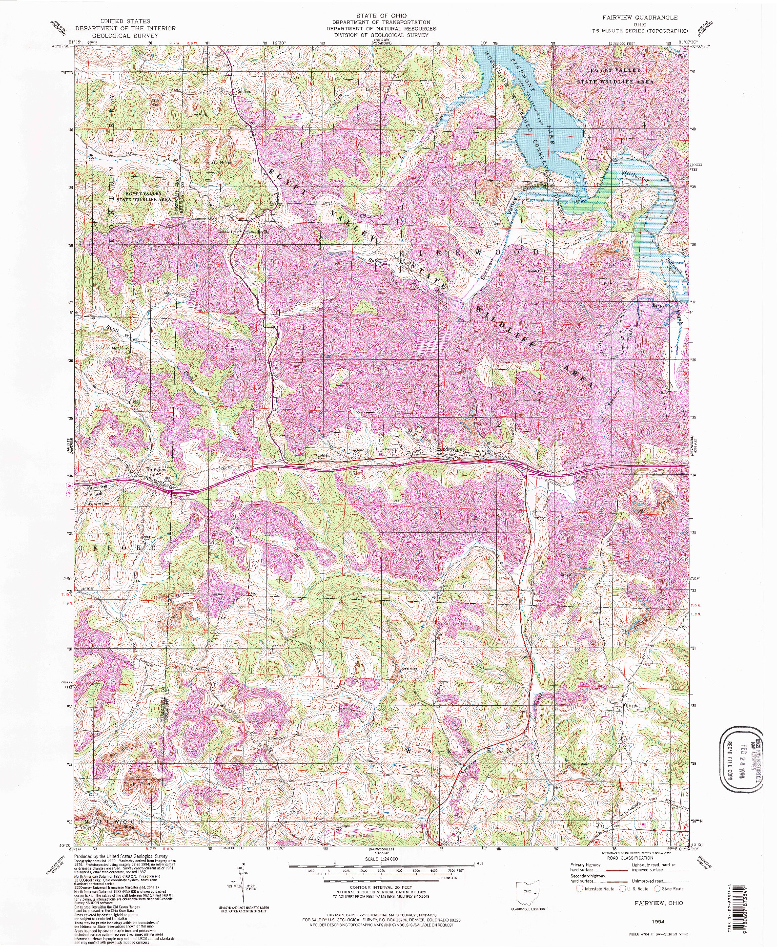 USGS 1:24000-SCALE QUADRANGLE FOR FAIRVIEW, OH 1994