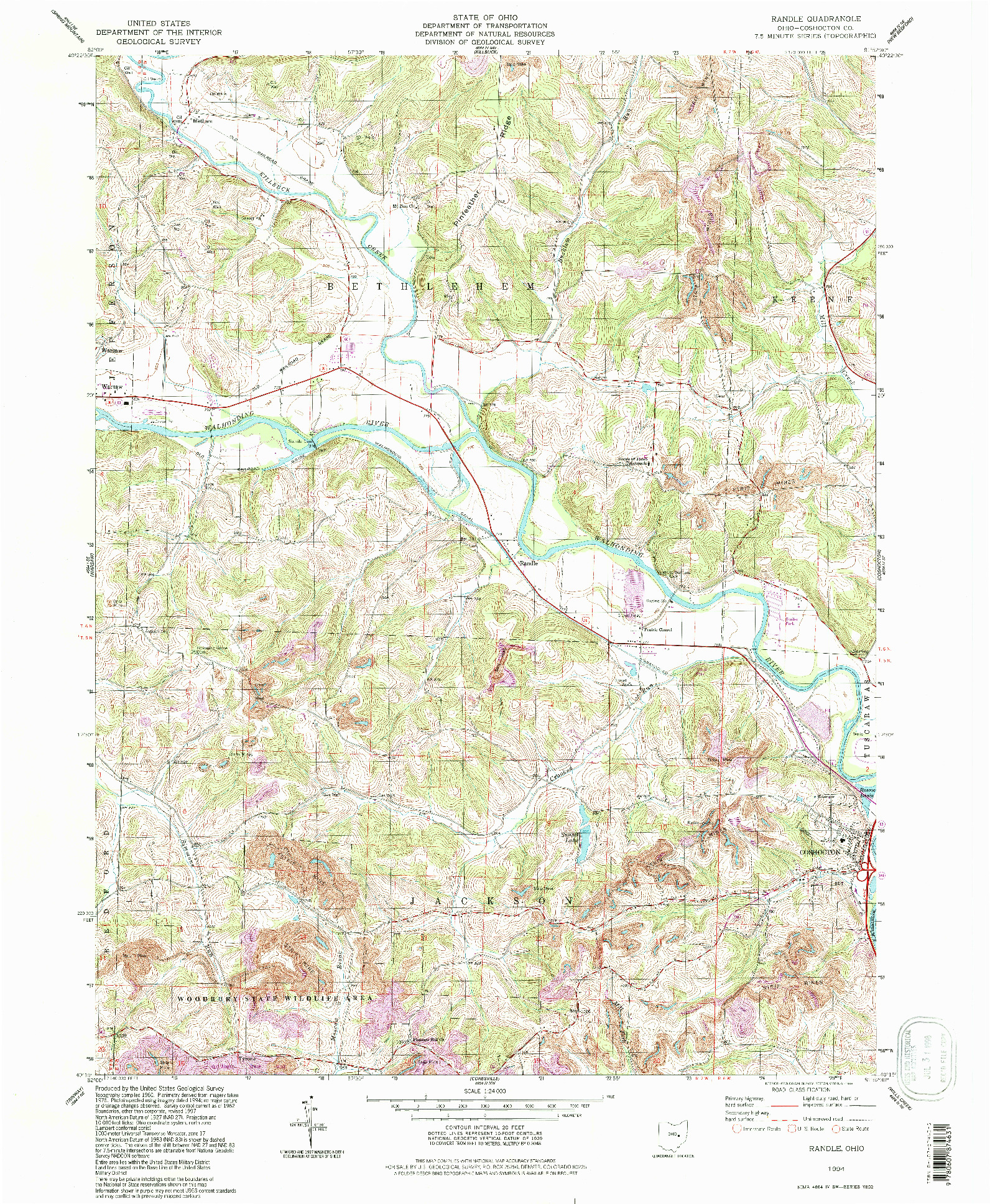 USGS 1:24000-SCALE QUADRANGLE FOR RANDLE, OH 1994