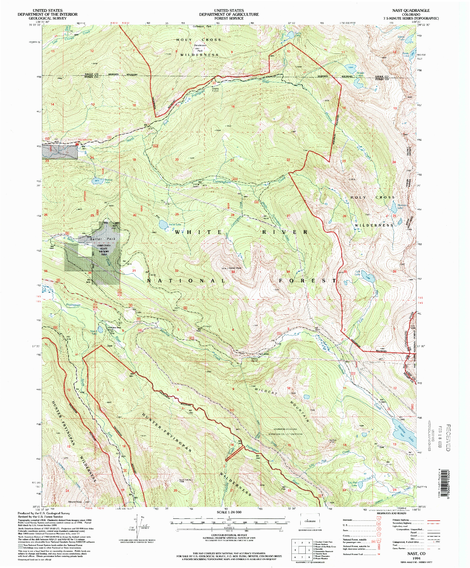 USGS 1:24000-SCALE QUADRANGLE FOR NAST, CO 1994