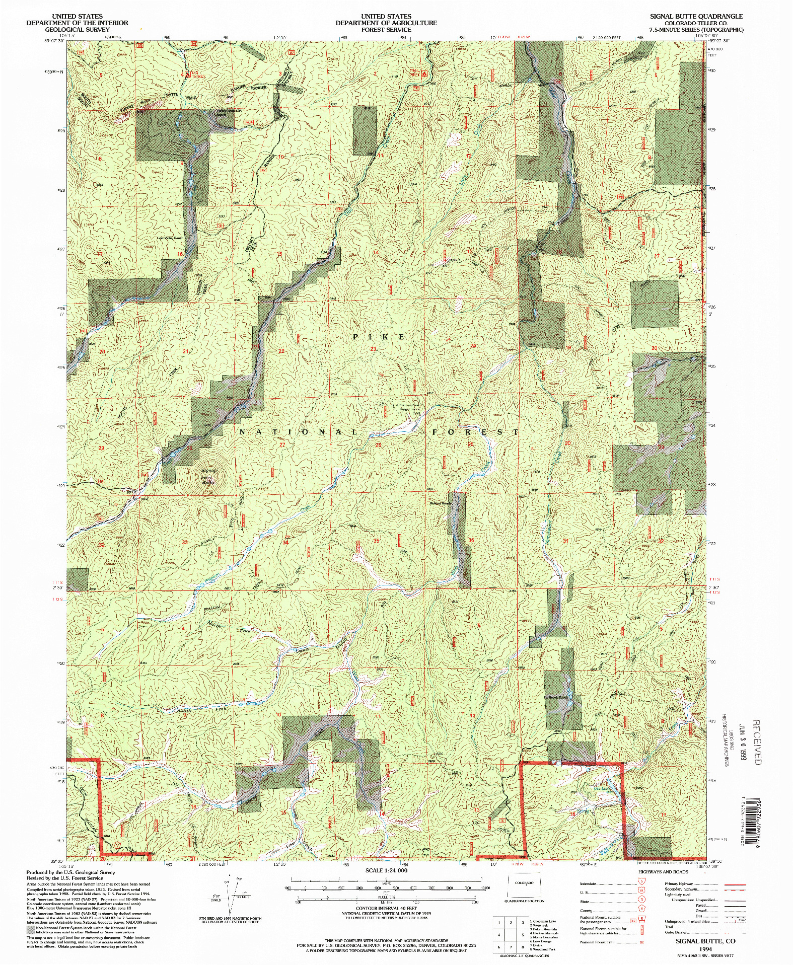 USGS 1:24000-SCALE QUADRANGLE FOR SIGNAL BUTTE, CO 1994