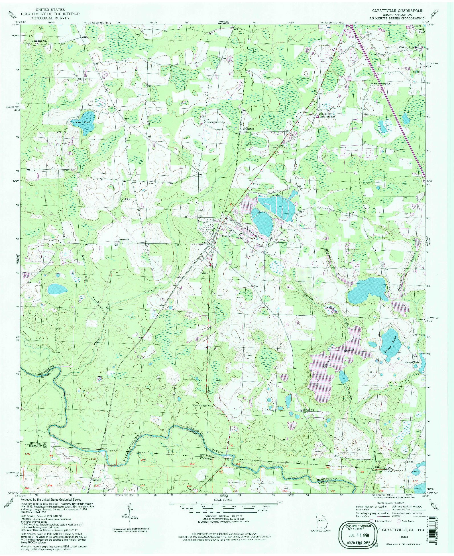 USGS 1:24000-SCALE QUADRANGLE FOR CLYATTVILLE, GA 1994
