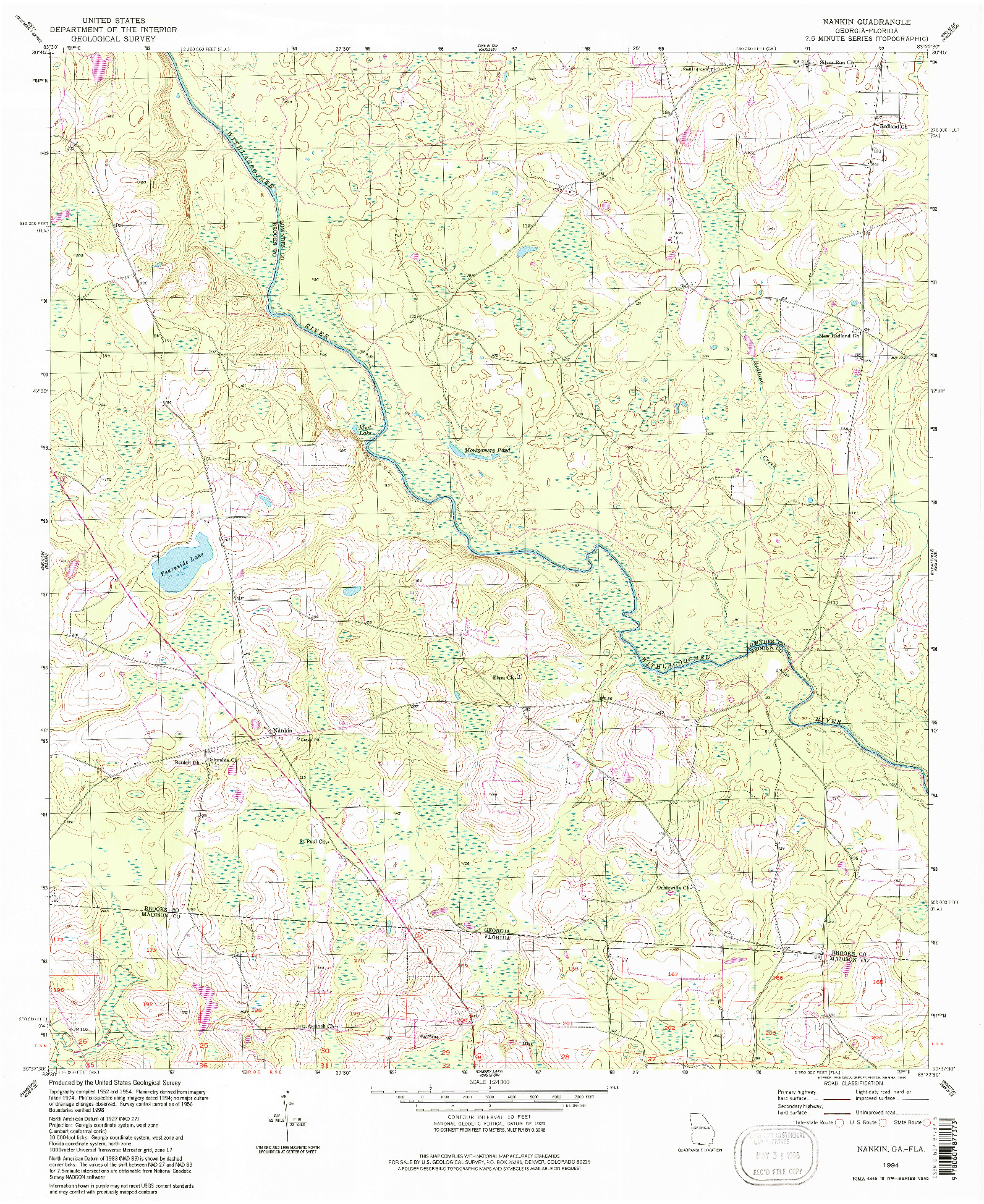 USGS 1:24000-SCALE QUADRANGLE FOR NANKIN, GA 1994