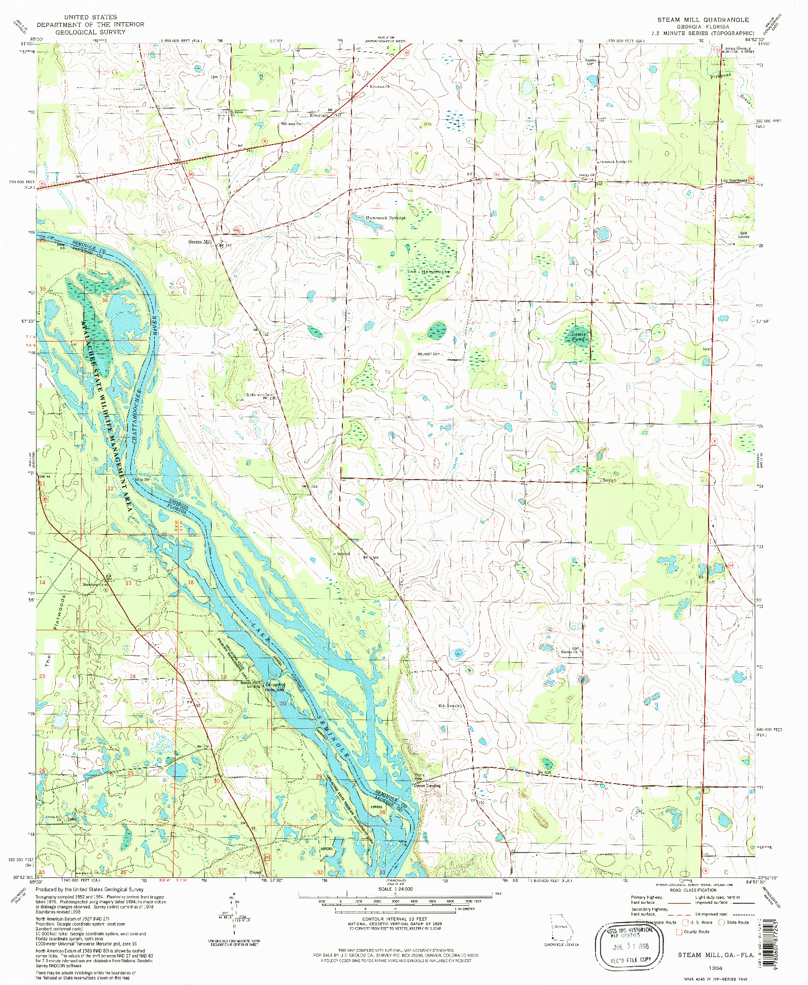 USGS 1:24000-SCALE QUADRANGLE FOR STEAM MILL, GA 1994