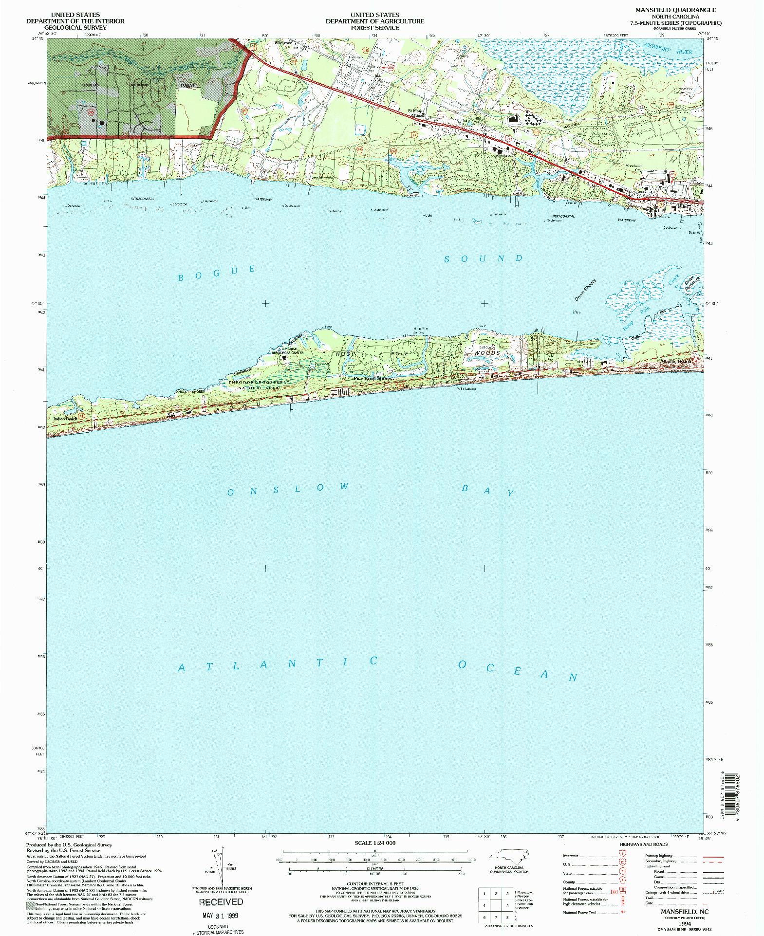 USGS 1:24000-SCALE QUADRANGLE FOR MANSFIELD, NC 1994
