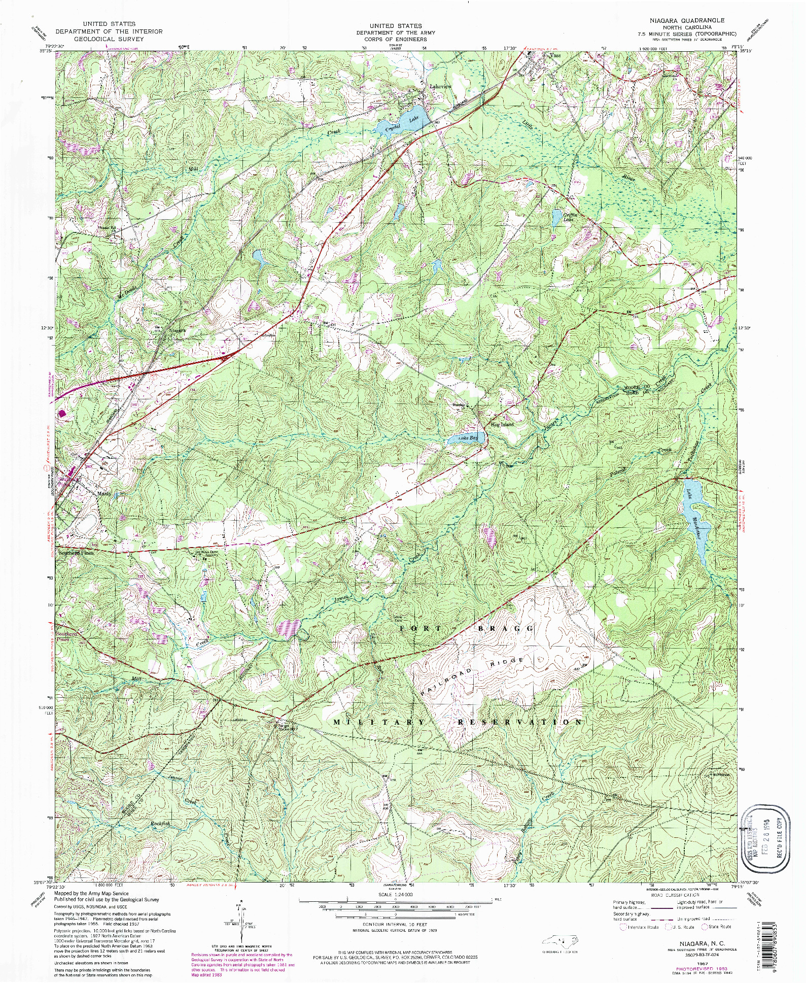 USGS 1:24000-SCALE QUADRANGLE FOR NIAGARA, NC 1957