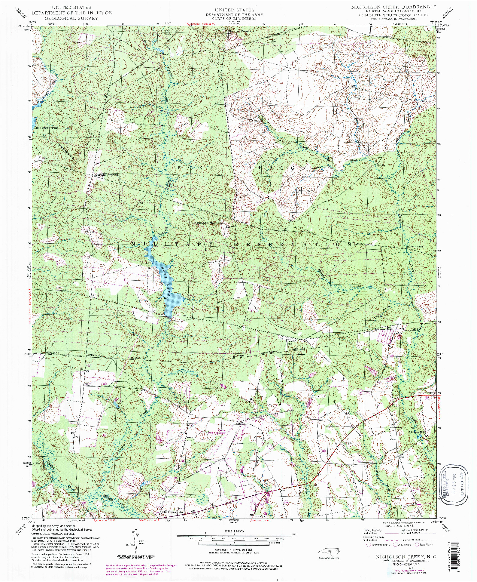 USGS 1:24000-SCALE QUADRANGLE FOR NICHOLSON CREEK, NC 1948