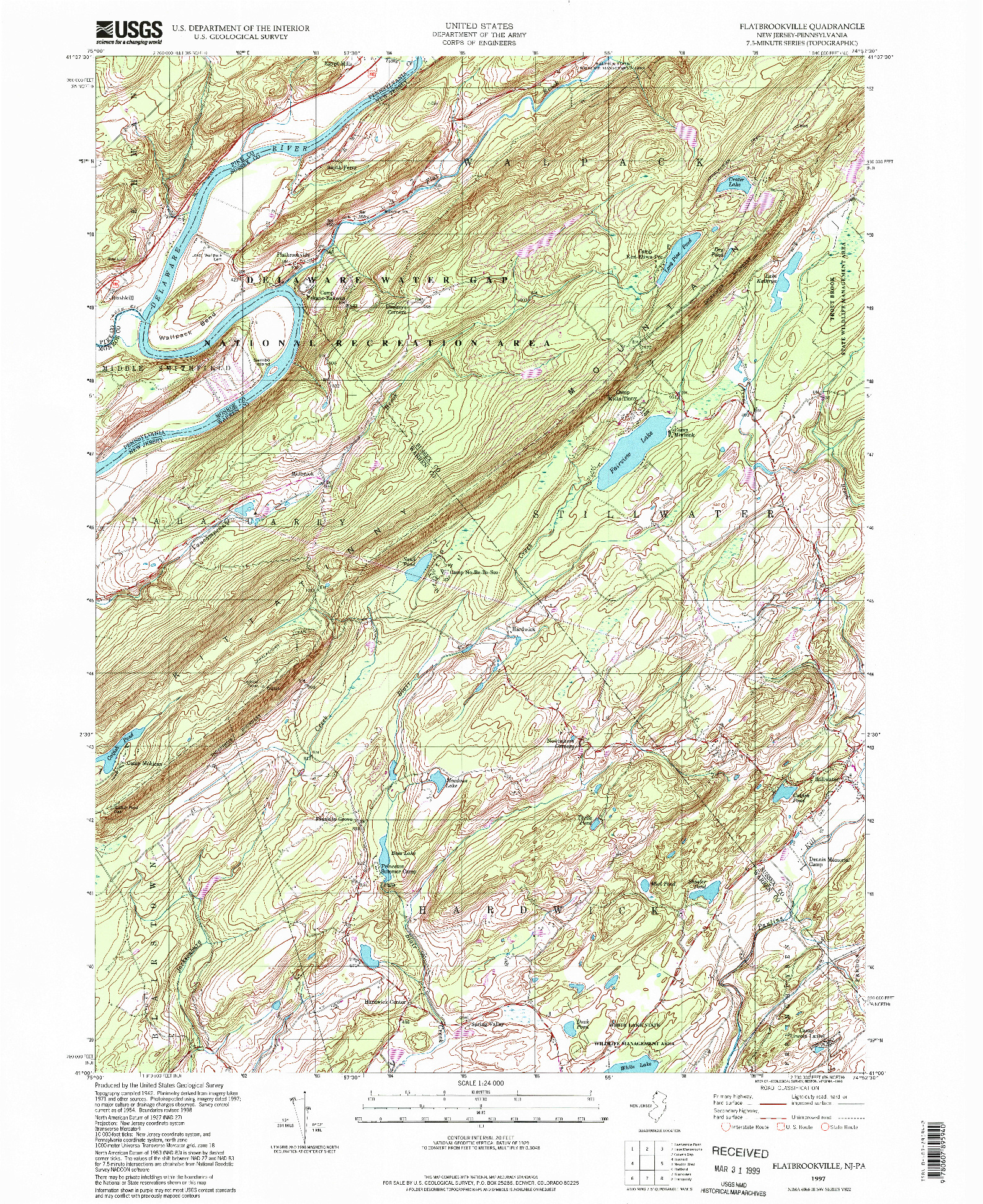 USGS 1:24000-SCALE QUADRANGLE FOR FLATBROOKVILLE, NJ 1997