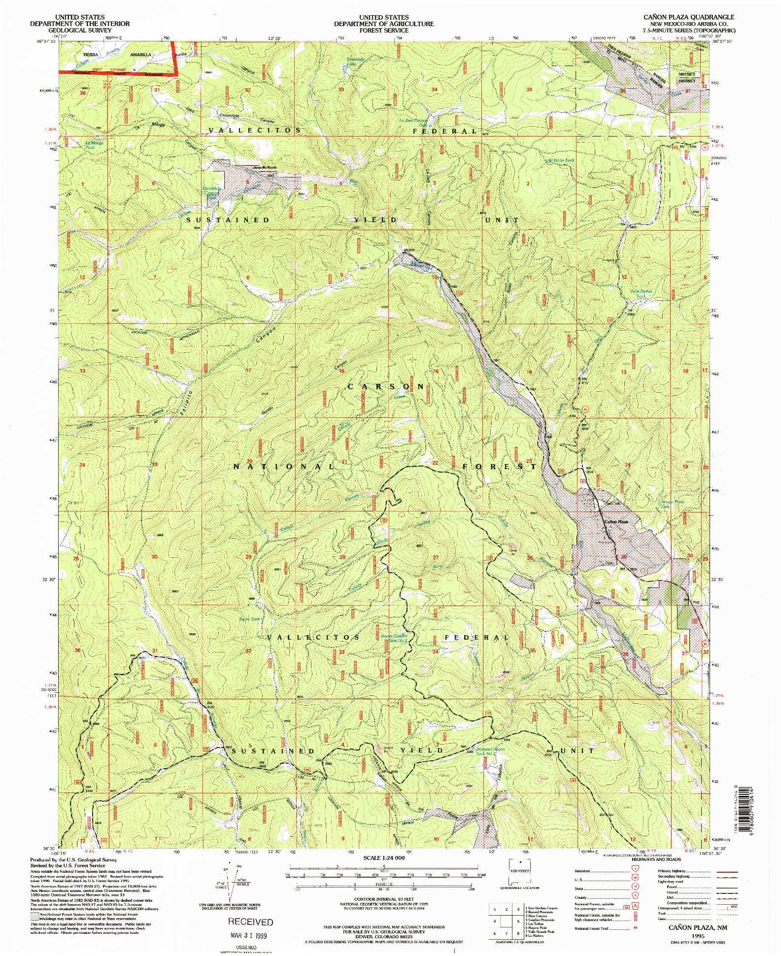 USGS 1:24000-SCALE QUADRANGLE FOR CANON PLAZA, NM 1995