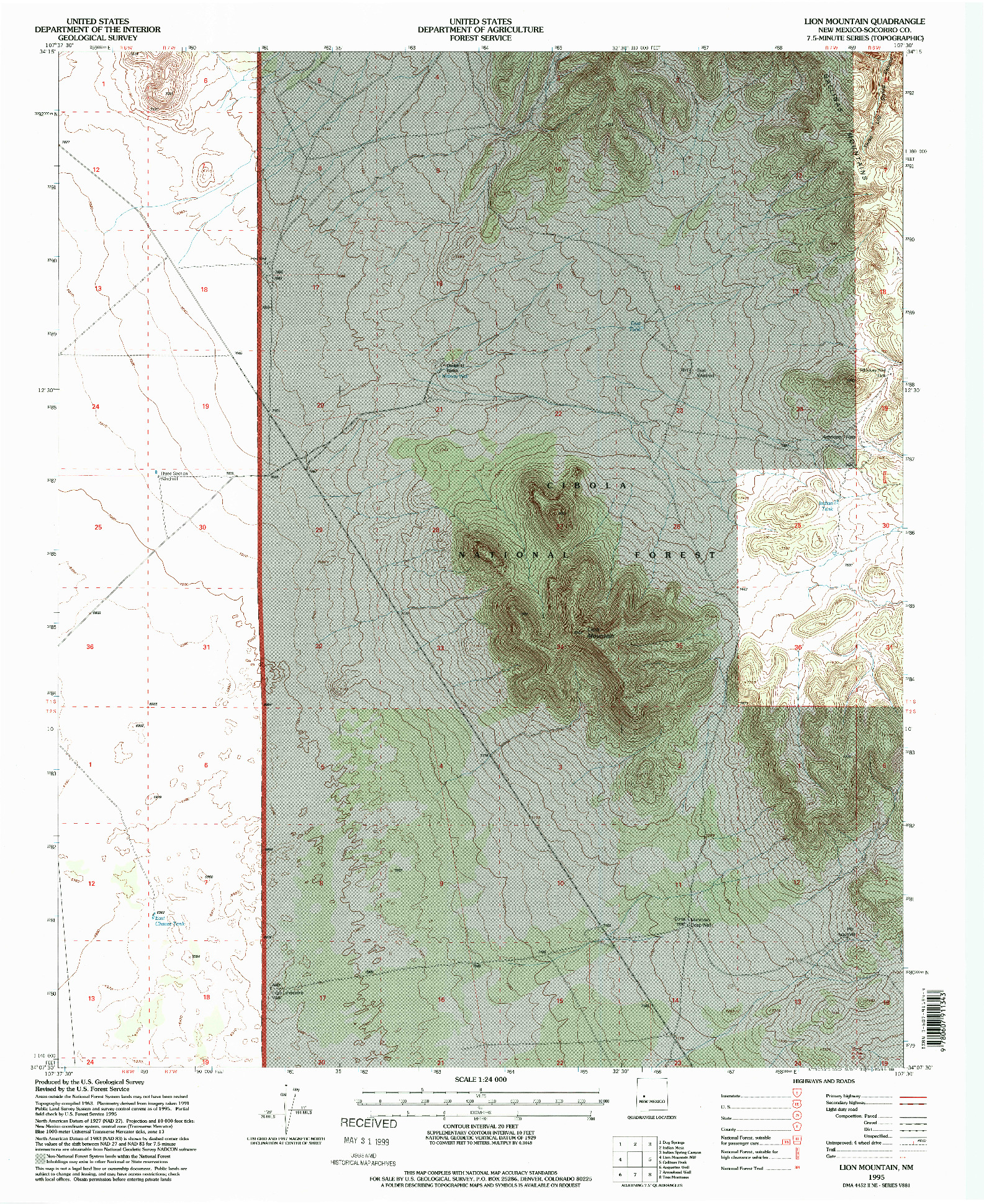 USGS 1:24000-SCALE QUADRANGLE FOR LION MOUNTAIN, NM 1995