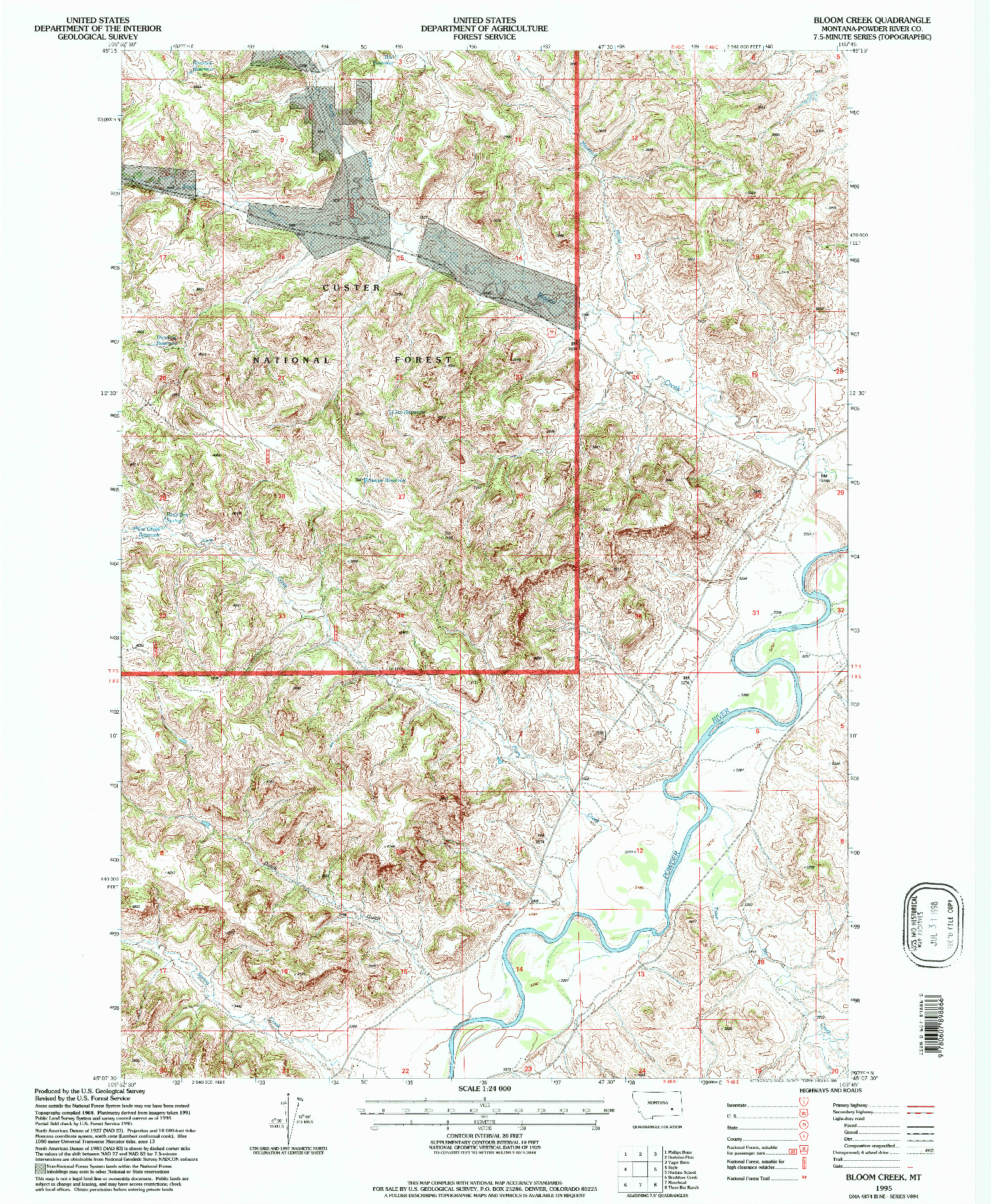 USGS 1:24000-SCALE QUADRANGLE FOR BLOOM CREEK, MT 1995