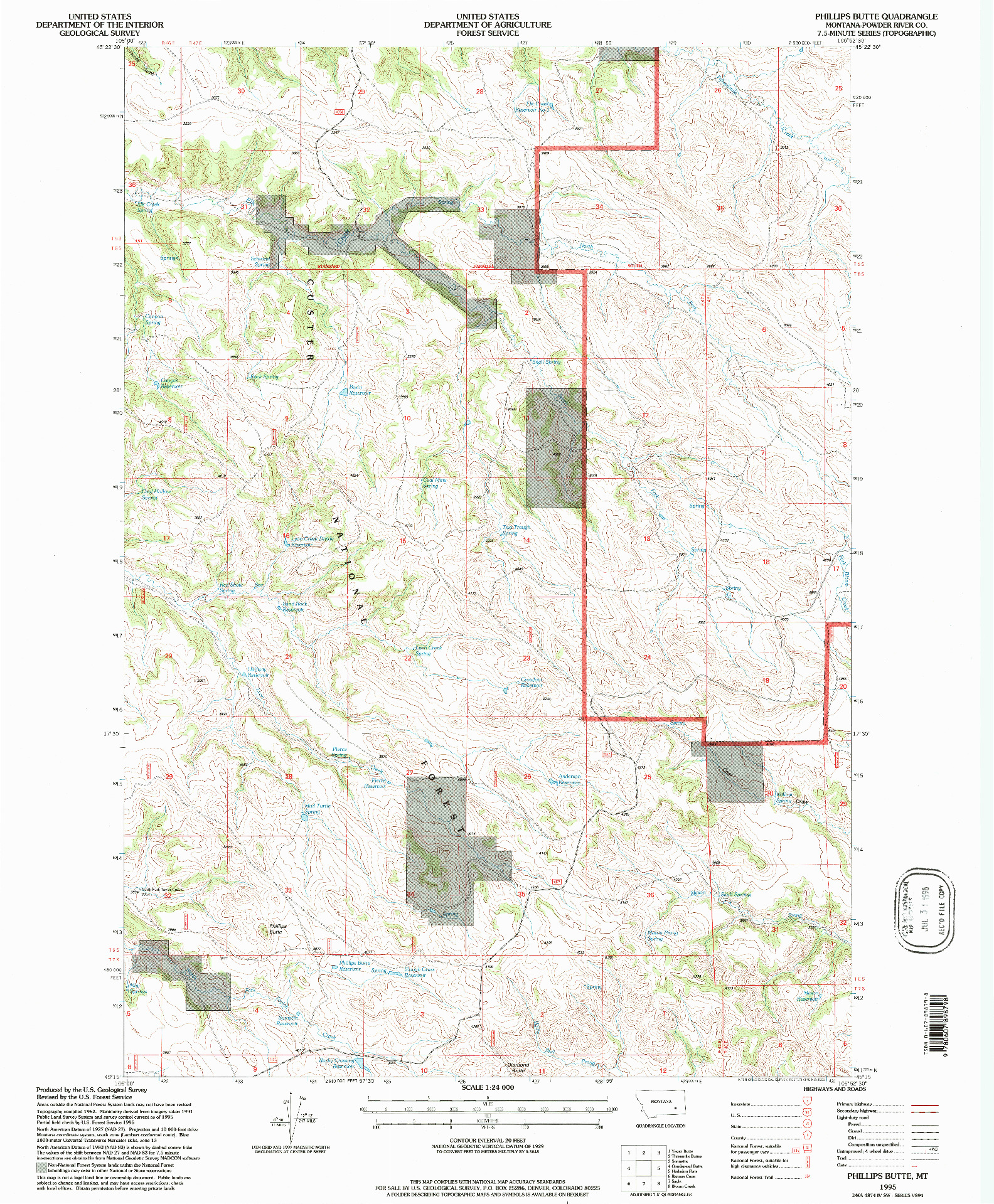 USGS 1:24000-SCALE QUADRANGLE FOR PHILLIPS BUTTE, MT 1995